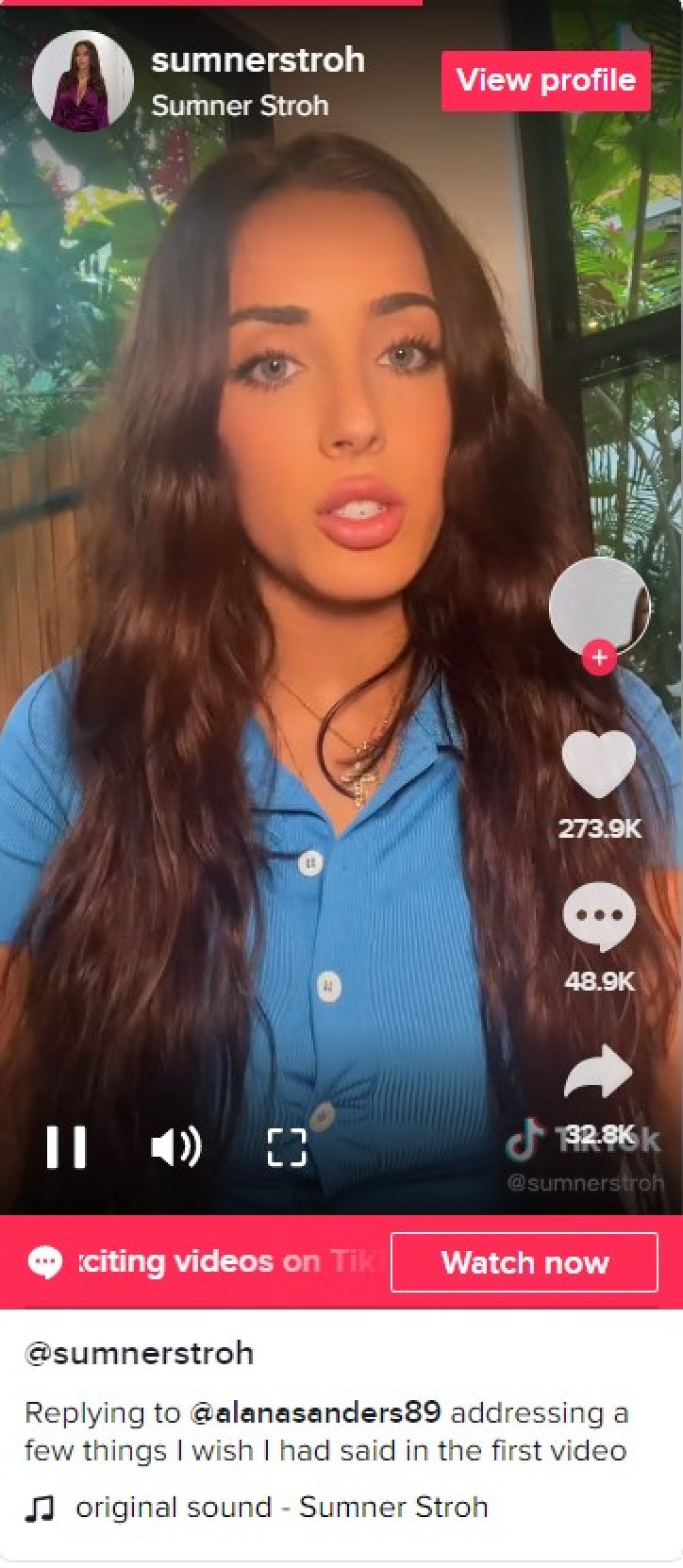 Summer Stroh responded to Adam Levine’s comments in another TikTok. Photo: @summerstroh/Twitter