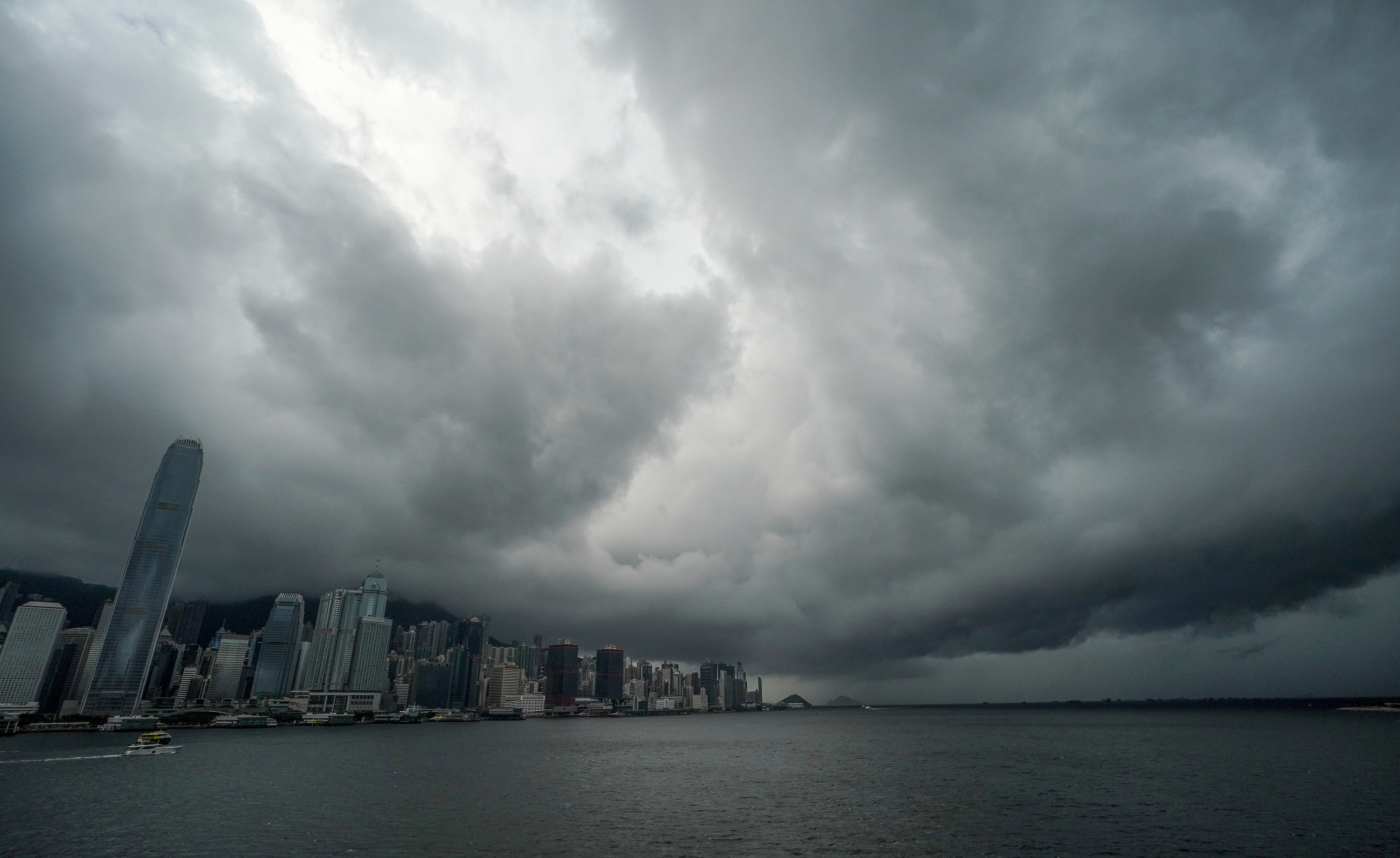 Storm clouds hovered over the Hong Kong skyline on 6 June 2022. Photo: Felix Wong