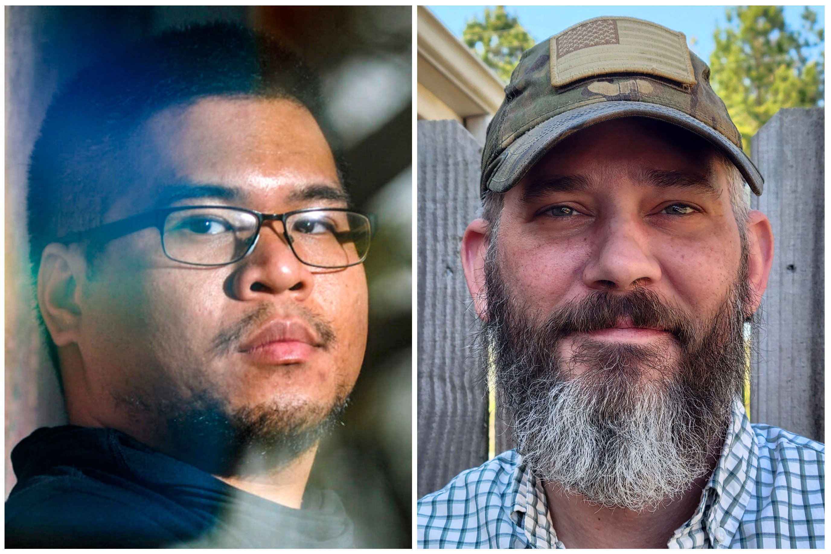 This combination photo shows US military veterans Andy Huynh (left) and Alexander Drueke, who have been released after being captured while fighting Russia in Ukraine. Photos: The Decatur Daily/Lois “Bunny” Drueke/Dianna Shaw via AP