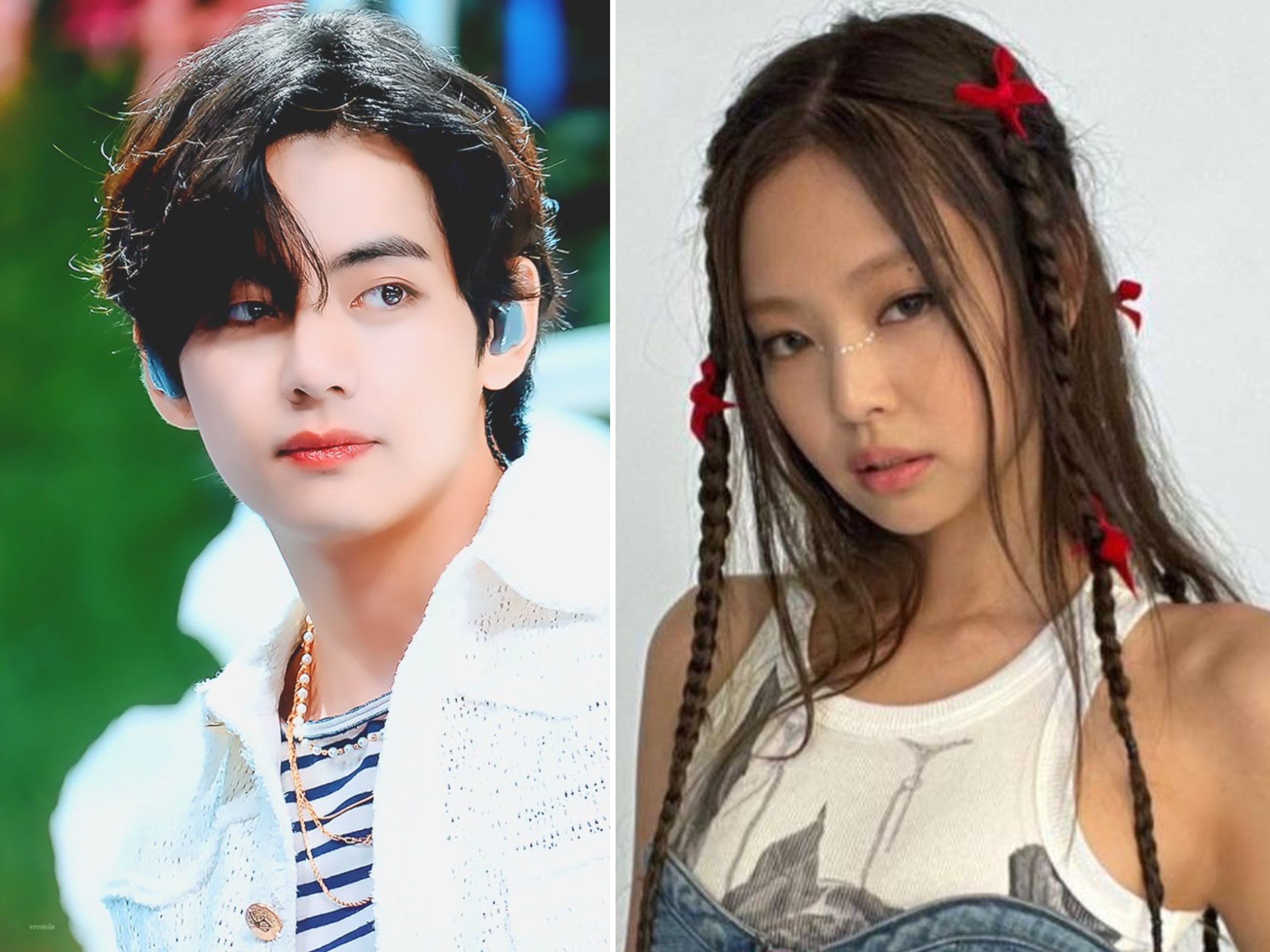 Are BTS’ V and Blackpink’s Jennie dating? Here’s everything you need to know. Photos: @1TD6K9DEMuJ5iAq, @jennierubyjane/Twitter