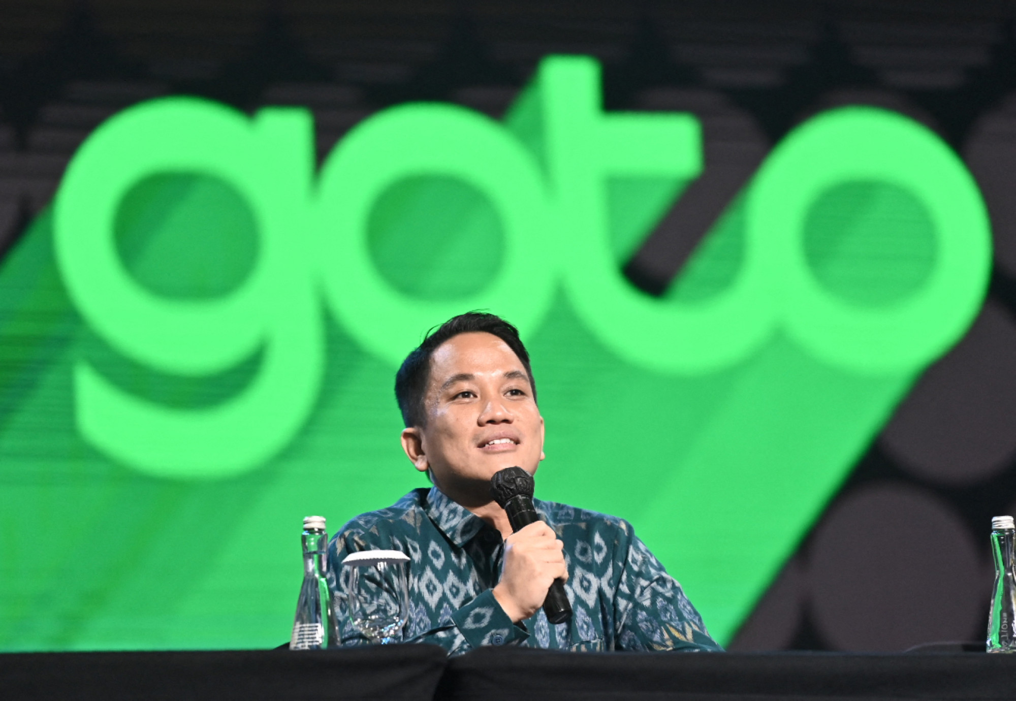 President Director of the GoTo group, Andre Soelistyo, which raised US$1.1 billion in a domestic listing this year. Photo AFP