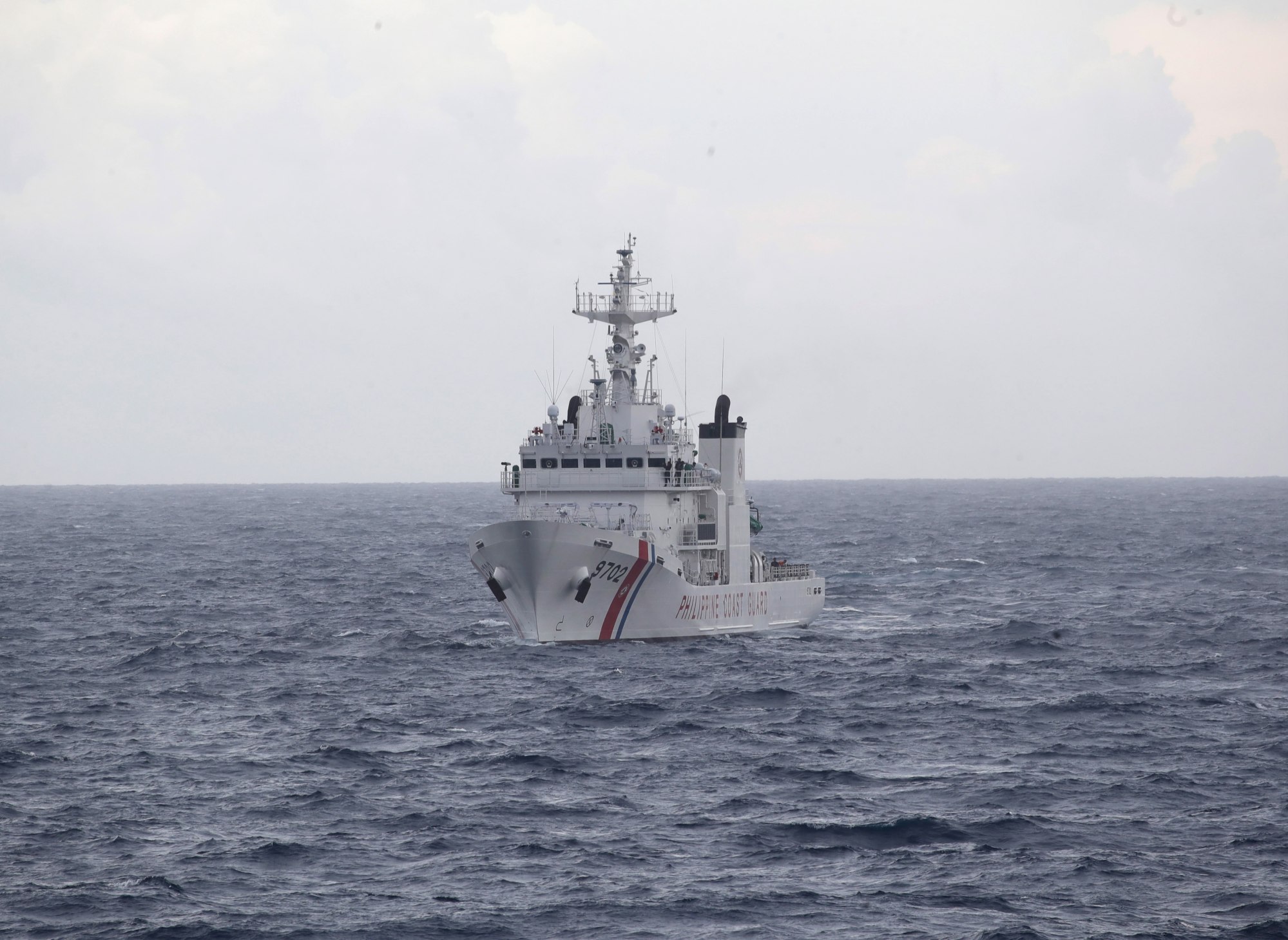 Philippine Coast Guard personnel on patrol in the disputed South China Sea earlier this month. Photo: EPA-EFE