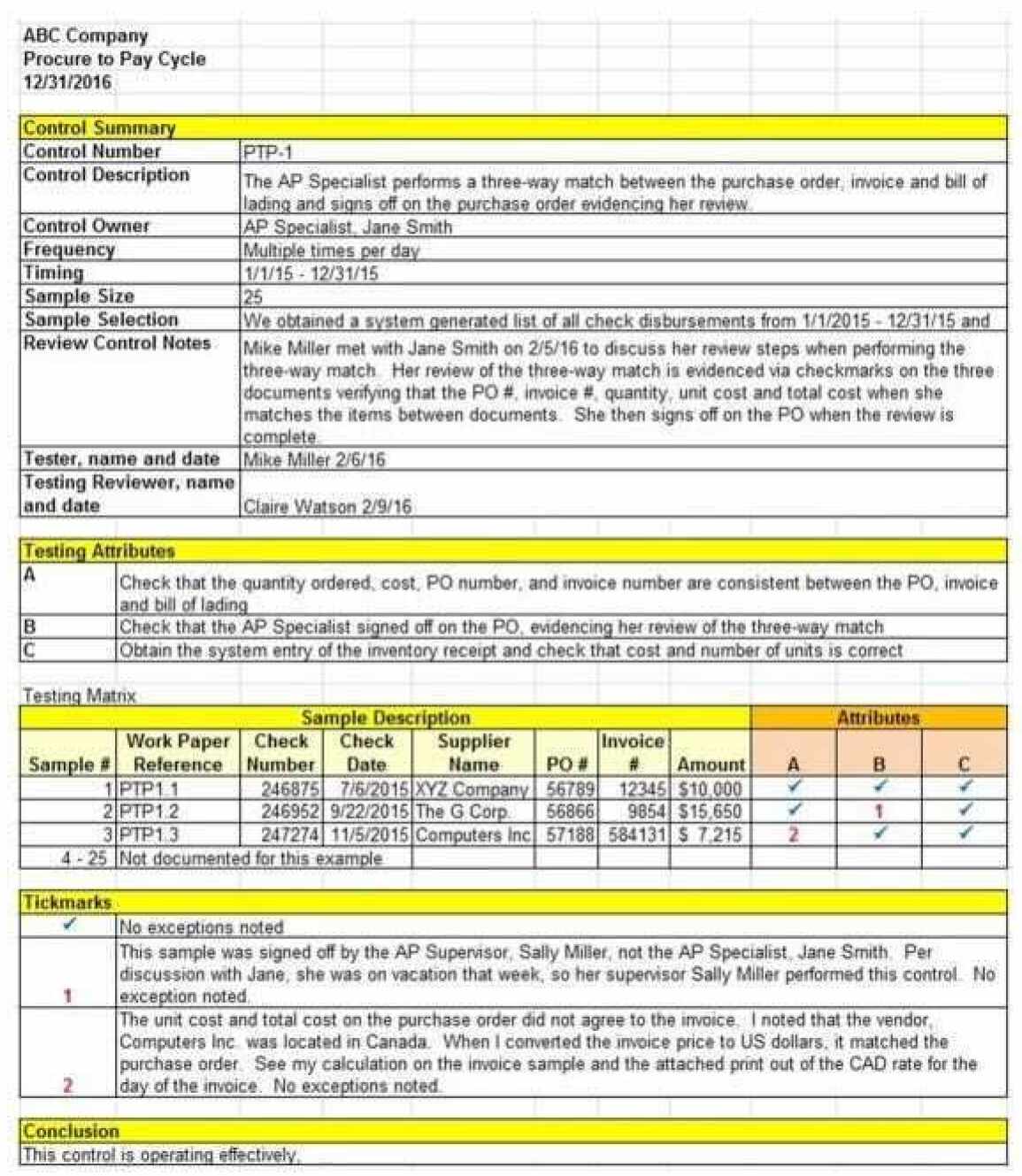 A sample of an audit working paper used in the auditing review conducted by the Public Companies Accounting Oversight Board (PCAOB), in their work to resolve the auditing spat with China, in Hong Kong. Photo: Handout