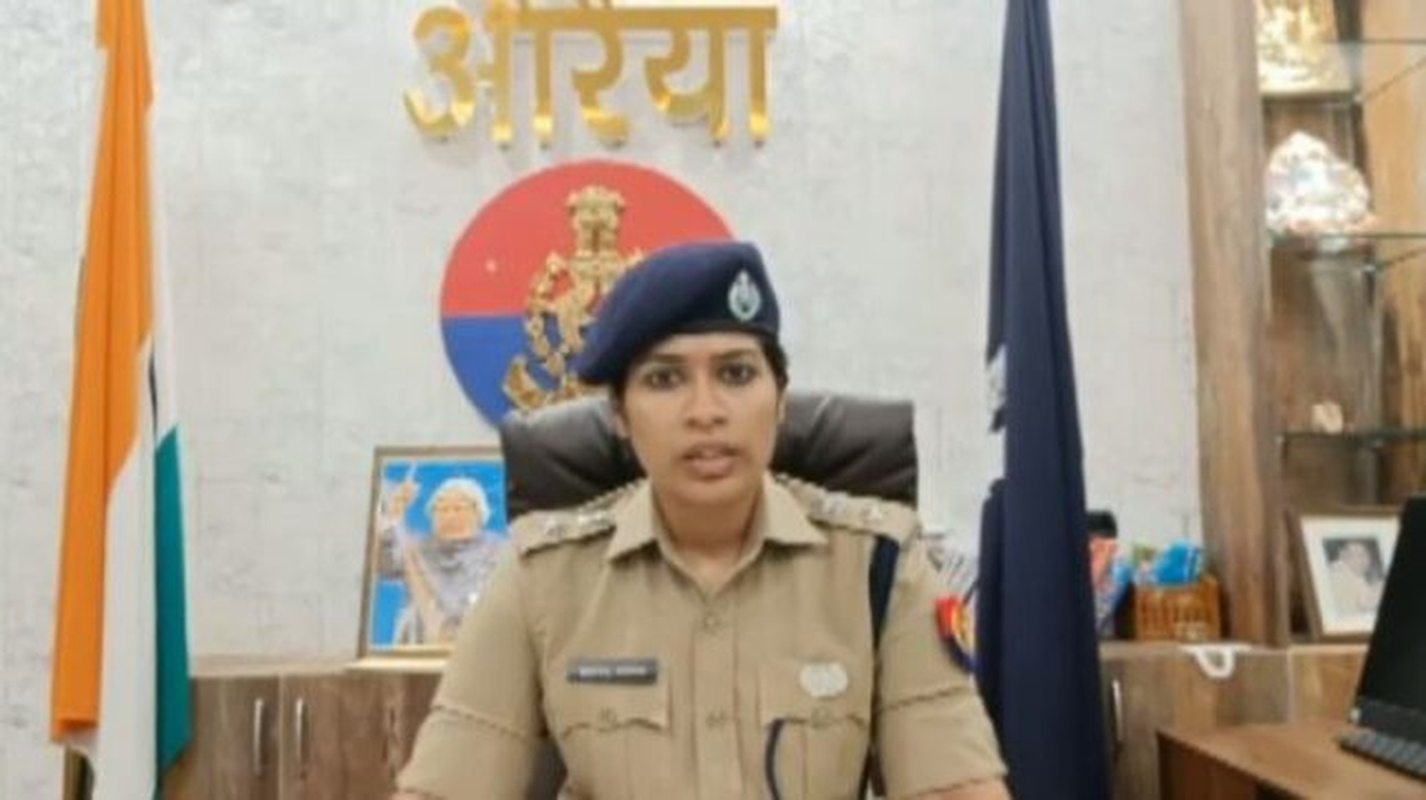 The police chief of Uttar Pradesh’s Auraiya district, Charu Nigam. Photo: Twitter