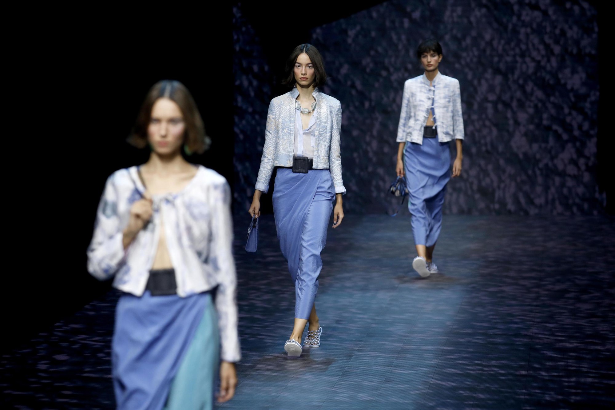 Milan Men's Fashion Week: Giorgio Armani mixed elegance with a touch of  whimsy through colour blocking and surprising prints for spring/summer 2023  in shades of blue