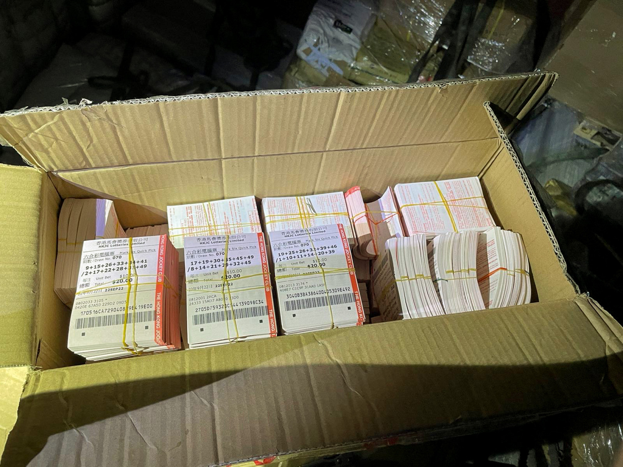 600 Of 16 000 Smuggled Mark Six Lottery Tickets Seized By Hong Kong 