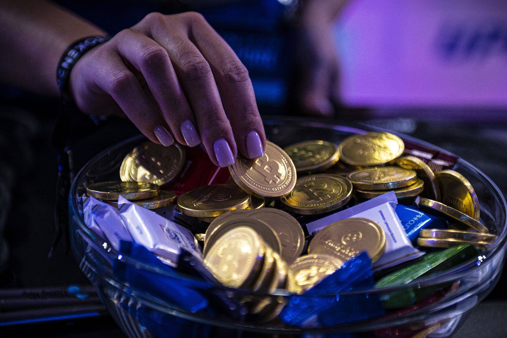 Bitcoin-themed chocolates at the TOKEN2049 in Singapore, on Sept. 28, 2022. Photo: Bloomberg