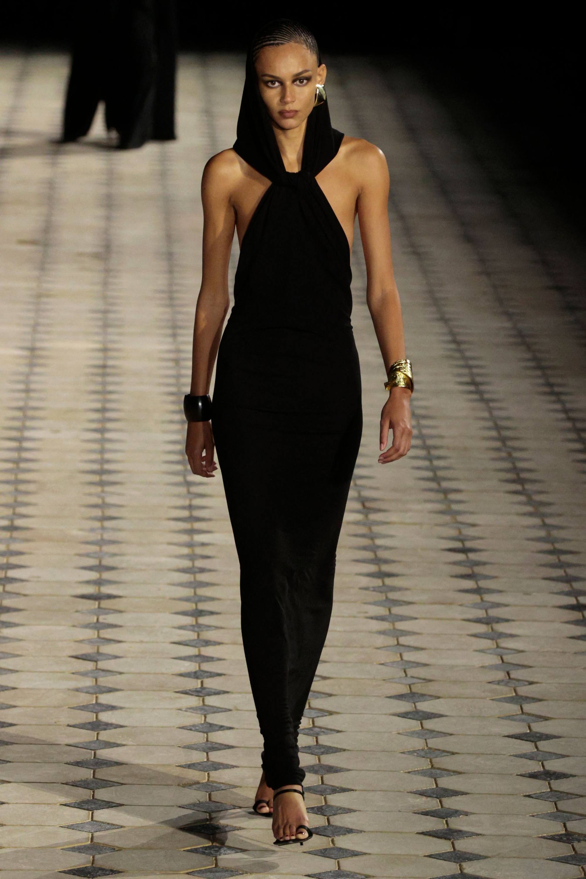 Yves Saint Laurent Shows Strong Shoulders at Paris Fashion Week