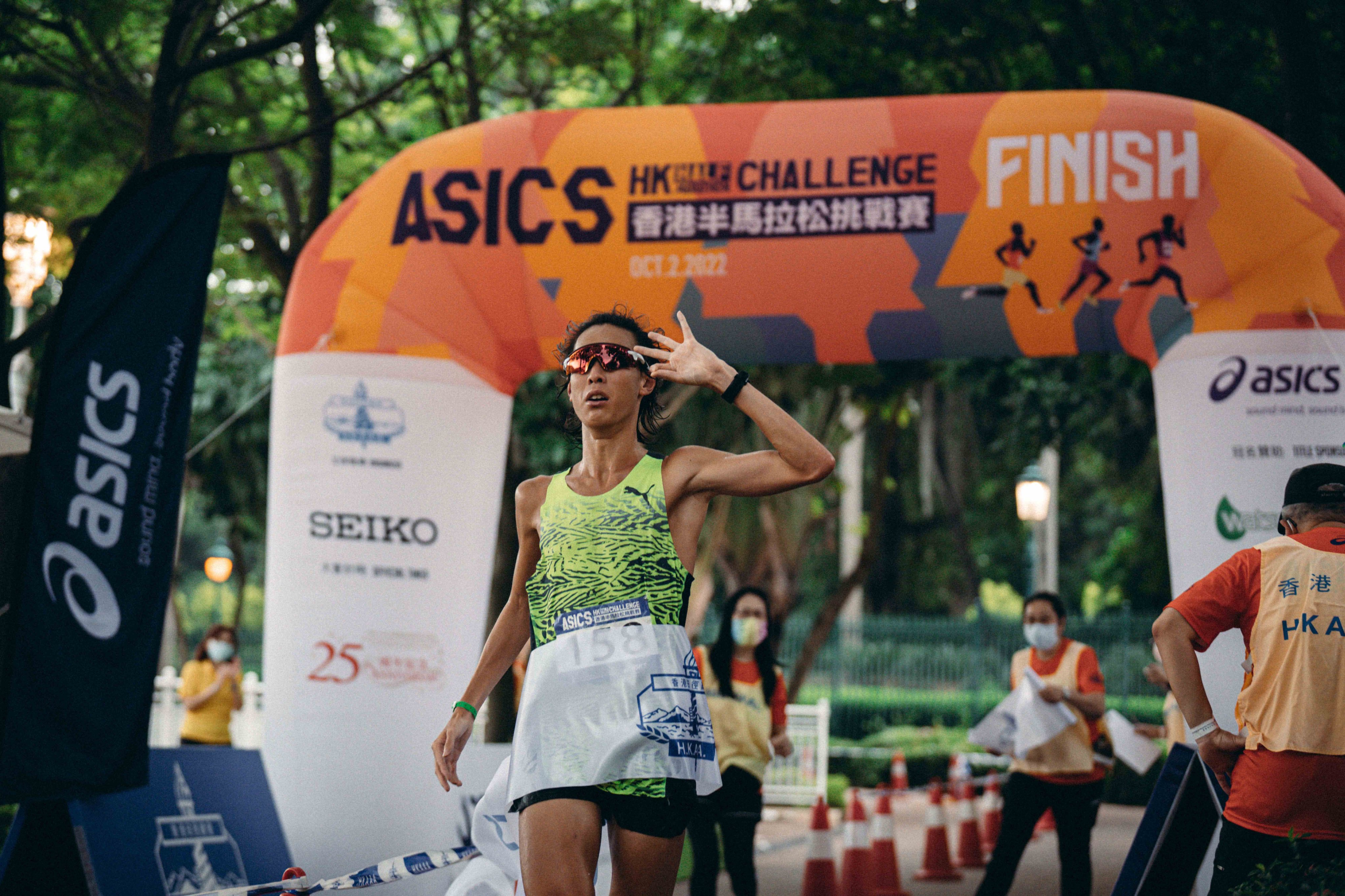 Vincent Lam won the elite men’s division with a personal best at the Hong Kong Half Marathon Challenge. Photo: HKAAA