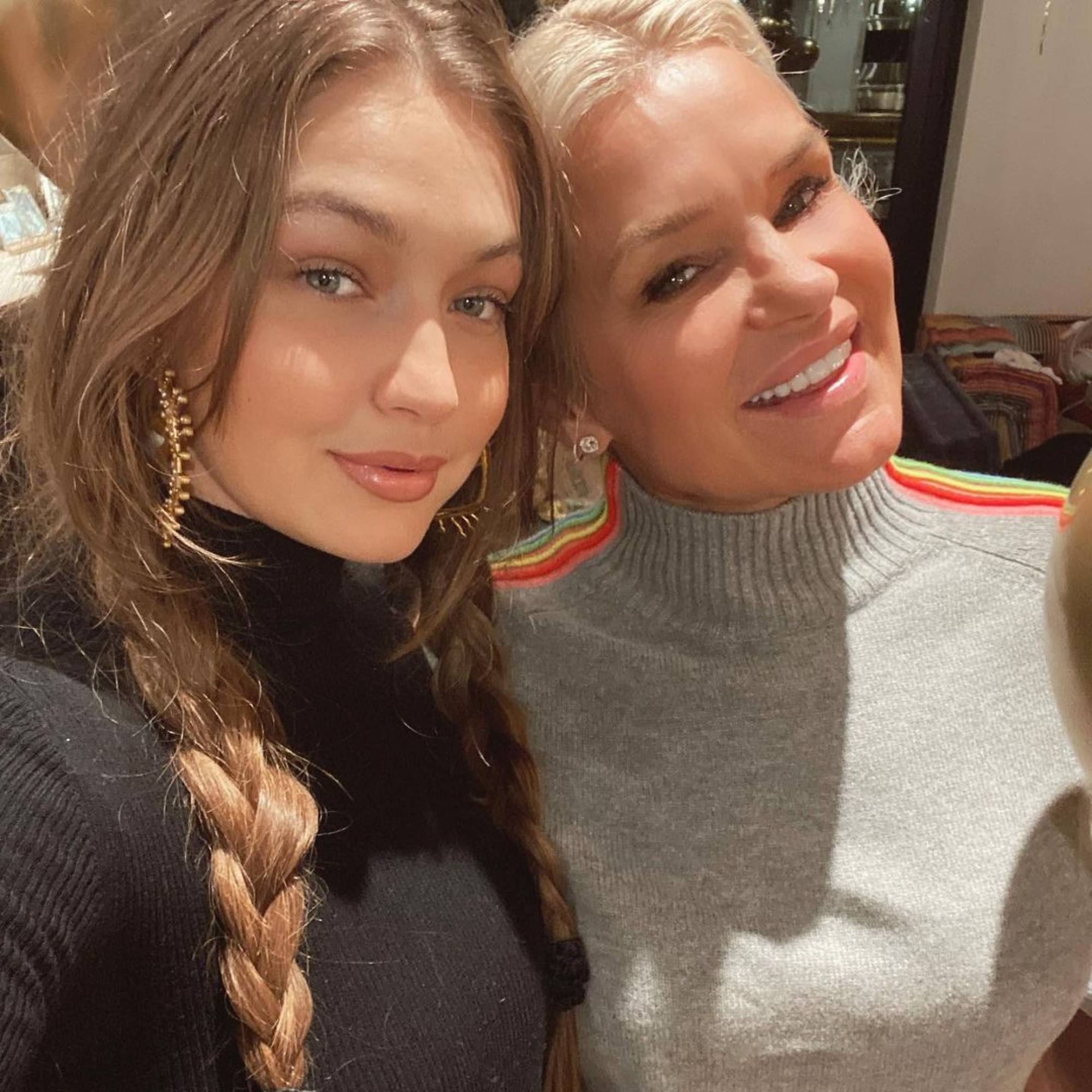 Gigi Hadid (left) with her model-actress mother Yolanda. Photo: @gigihadid/Instagram