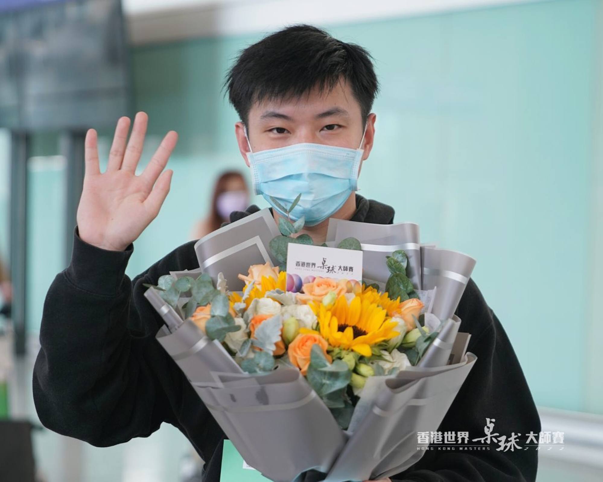 Zhao Xintong was among several players arriving in Hong Kong on Tuesday. Photo: HKBSCC
