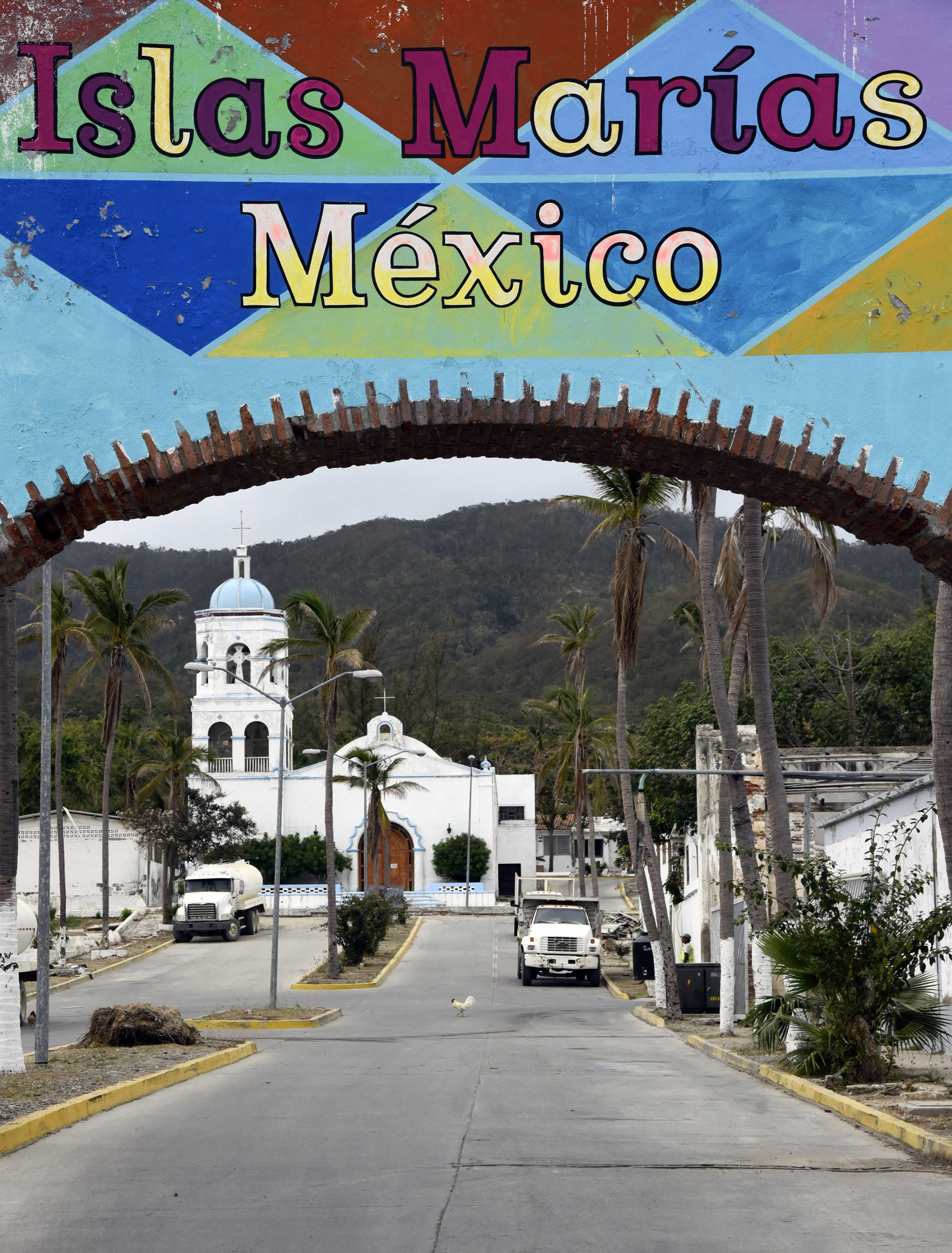 The entrance to Islas Marias federal prison, a former island prison colony on an island off Mexico’s Pacific coast. Lopez Obrador has announced that the Mexican navy would be in charge of running tours there. Photo: Jose Osorio/AFP
