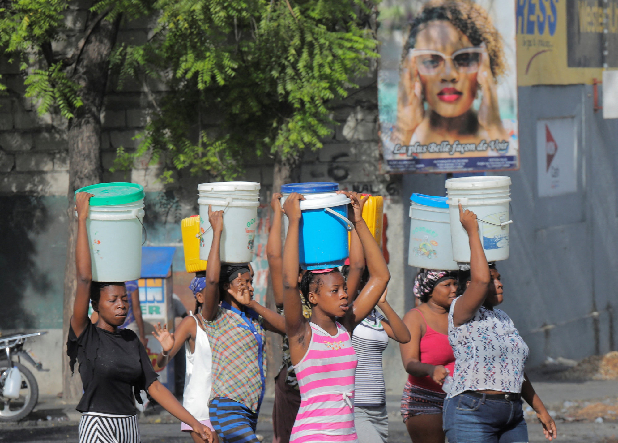 Desperate people are walking for miles to get food and water. Photo: Reuters