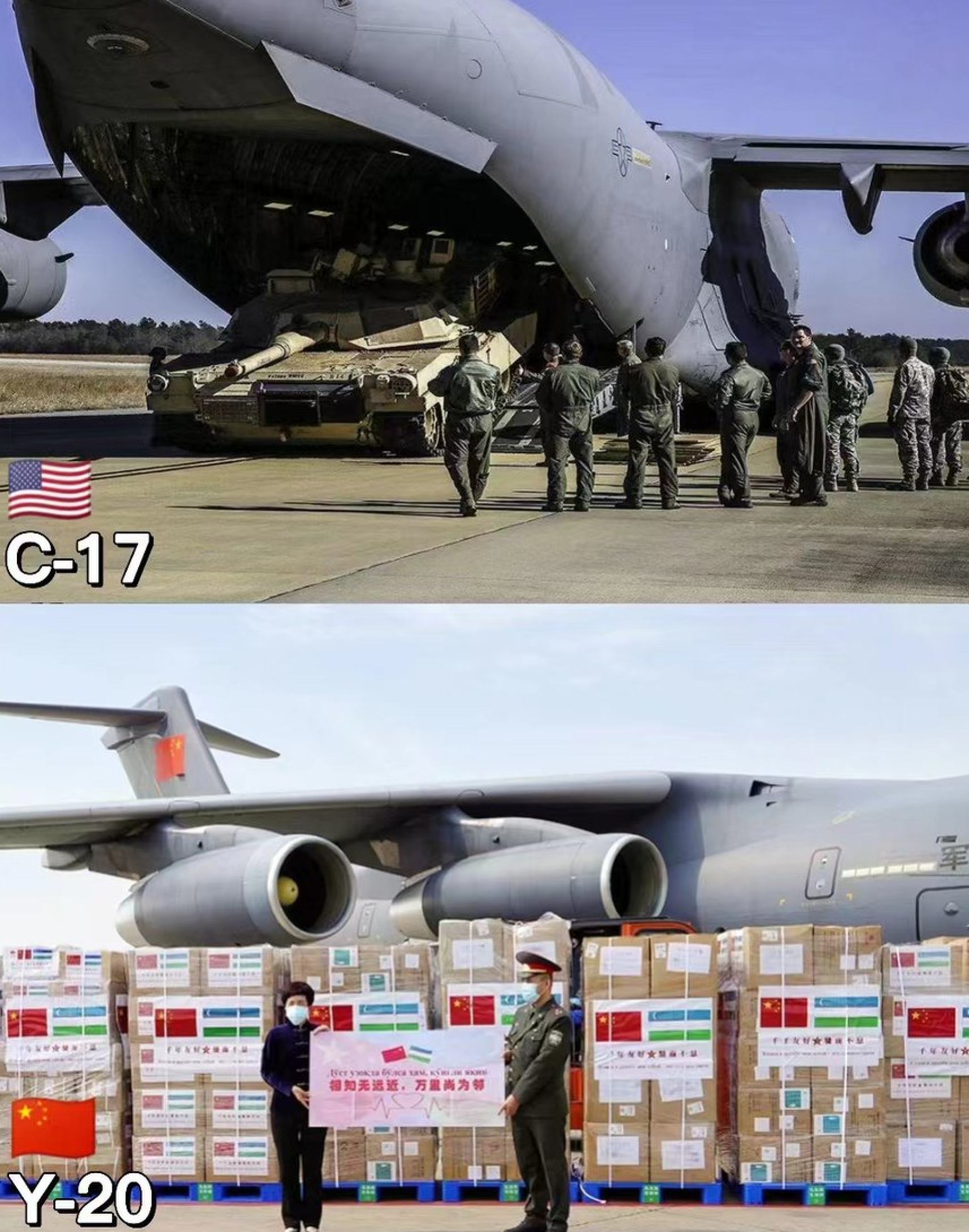 A Chinese foreign ministry spokesperson’s social media post shows that the humanitarian aid provided by the US is “destruction’, while China provides “construction”. Photo: Twitter