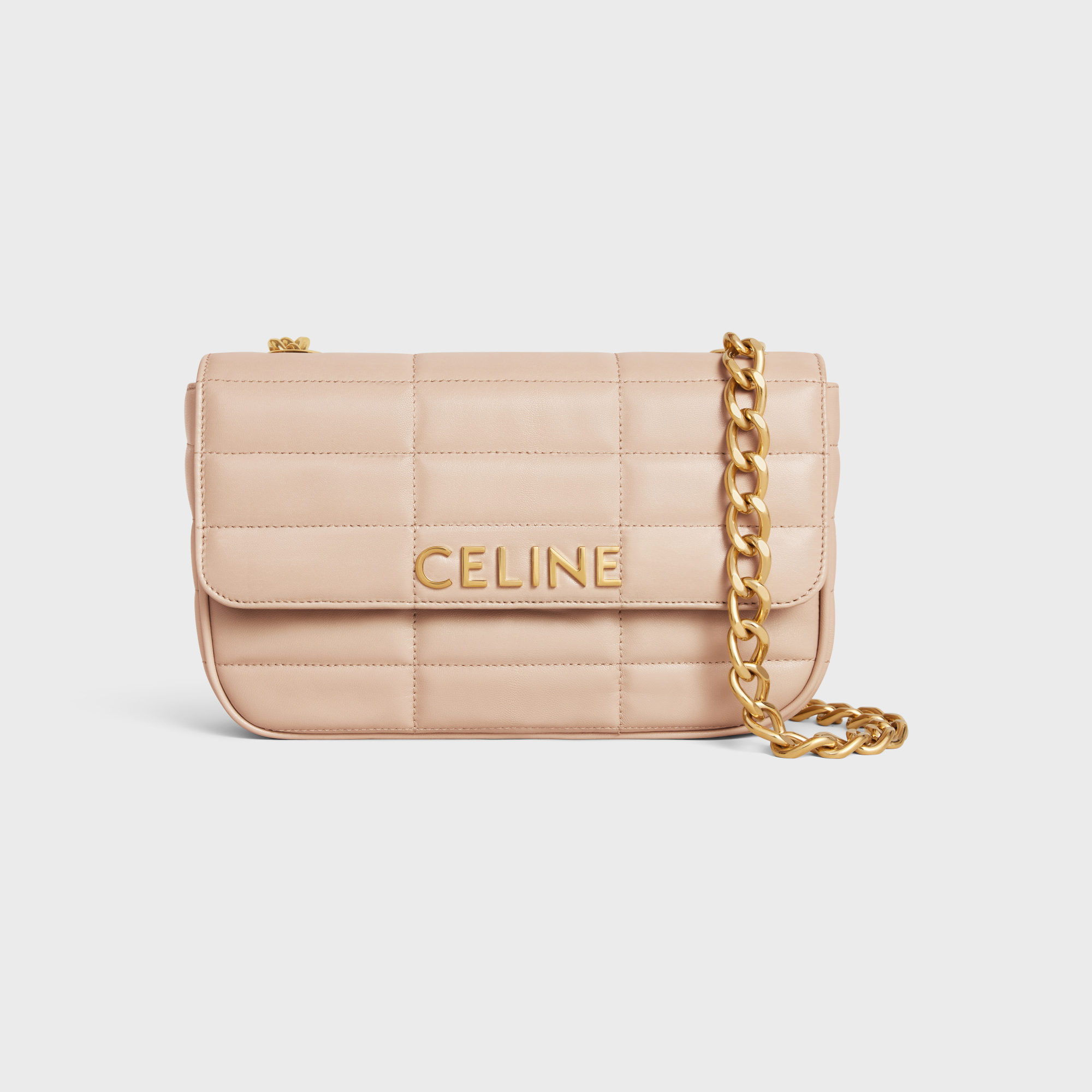 Celine Hedi Slimane Marin Logo Canvas Calfskin Wristlet Pouch Clutch Bag