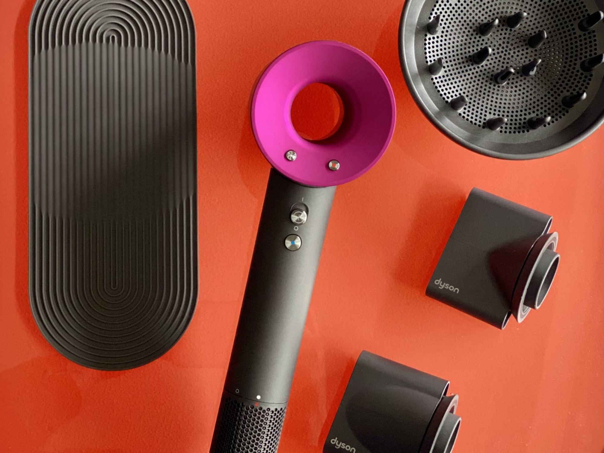 Dyson Supersonic hair dryer. When hair is exposed to high temperatures, we put it at risk of damage, drying out and frizzing.