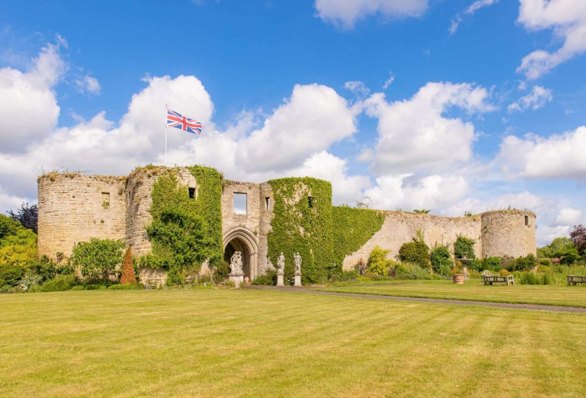 The ruins of the 13th century castle on the grounds of Barnwell Manor: Photo: Savills