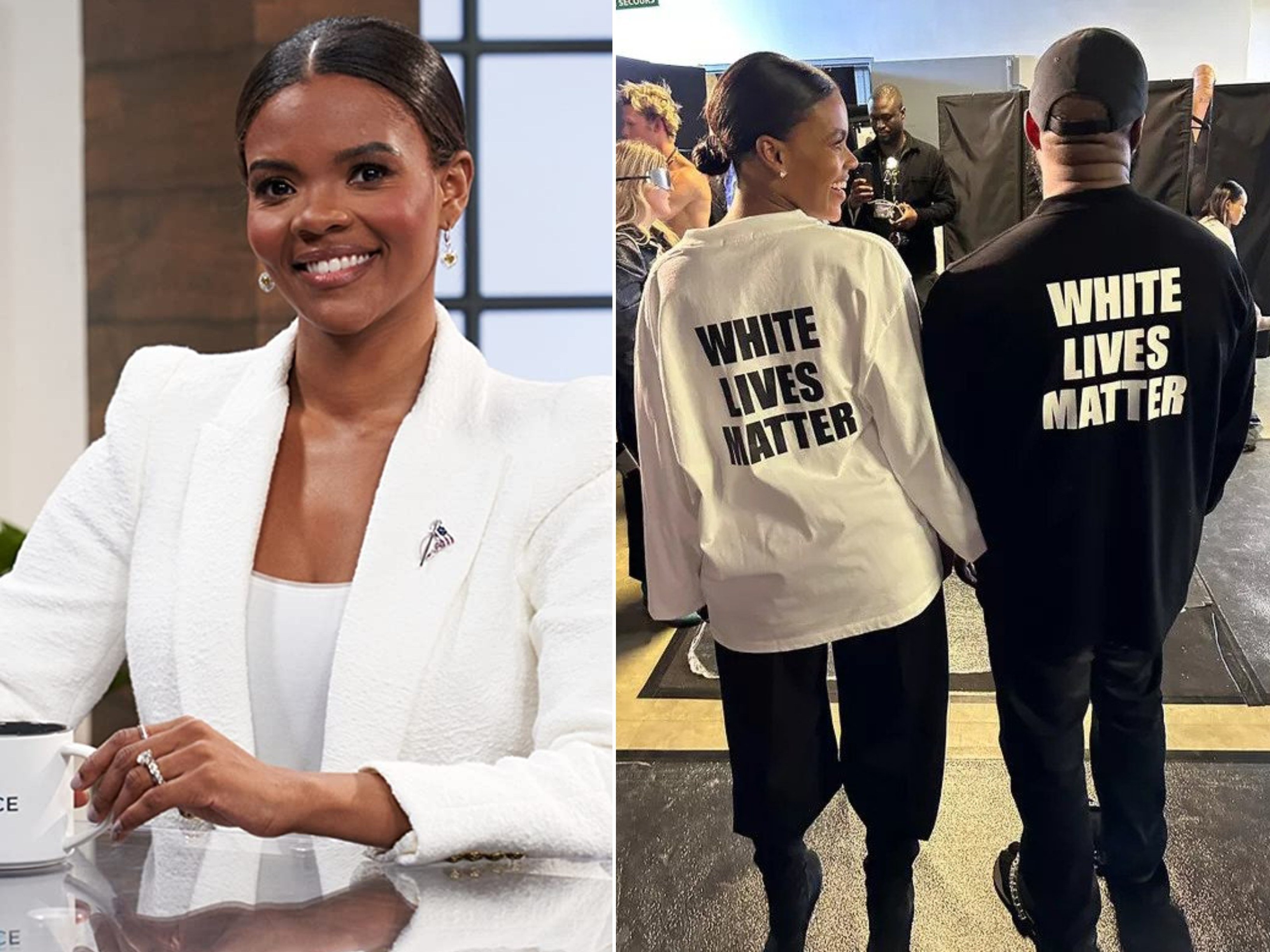 Candace Owens is courting controversy again, this time with rapper Kanye West. Photos: IMDB; @RealCandaceO/Twitter