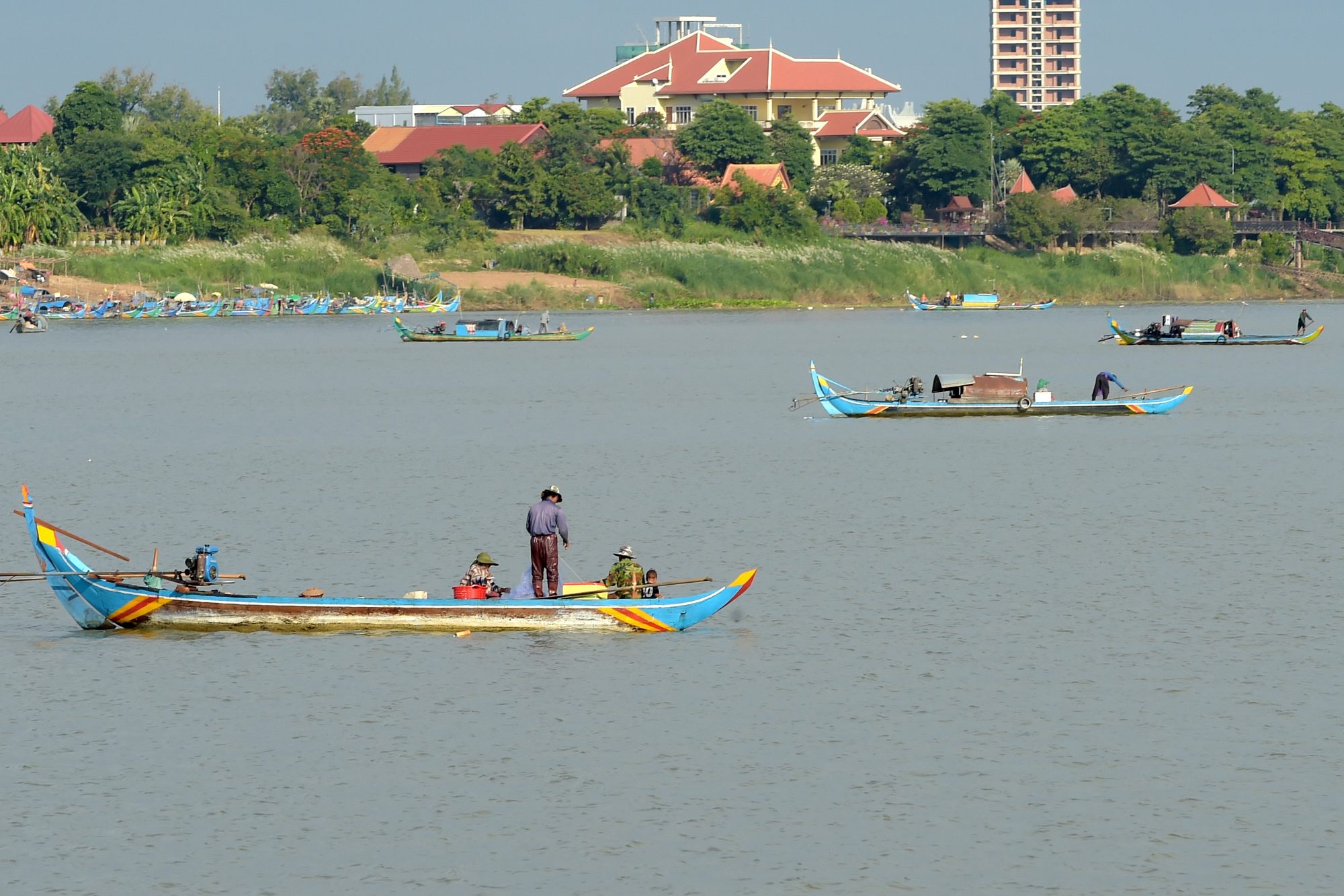 Cambodian fishermen, who rely on the Mekong river. File photo: AFP