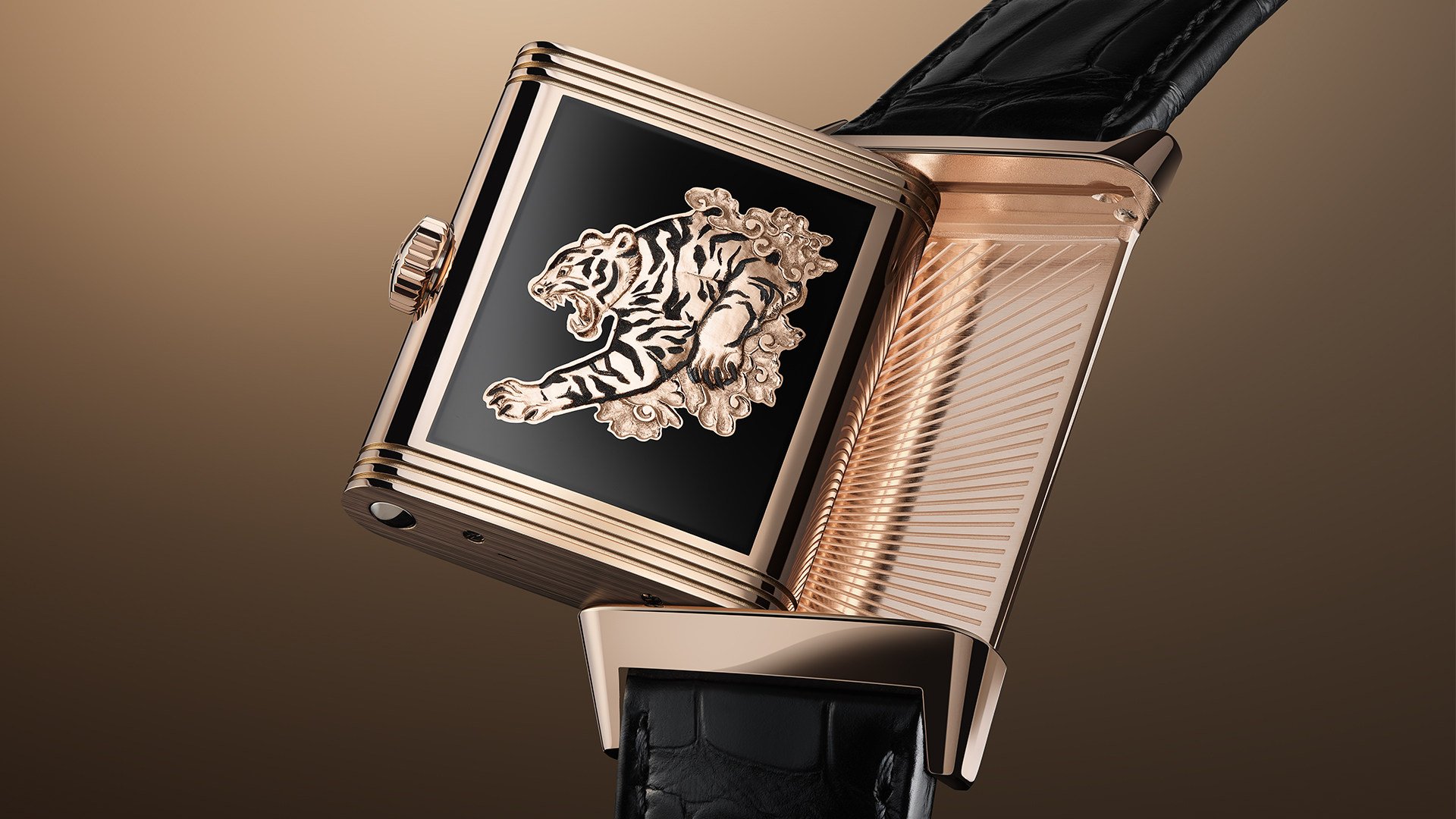 Jaeger-LeCoultre’s 2022 Reverso Tribute Enamel “Tiger” salutes a unique tradition in dials that can be flipped to protect them from harm, while exposing a fresh surface ripe for ornamentation. Photo: Jaeger-LeCoultre