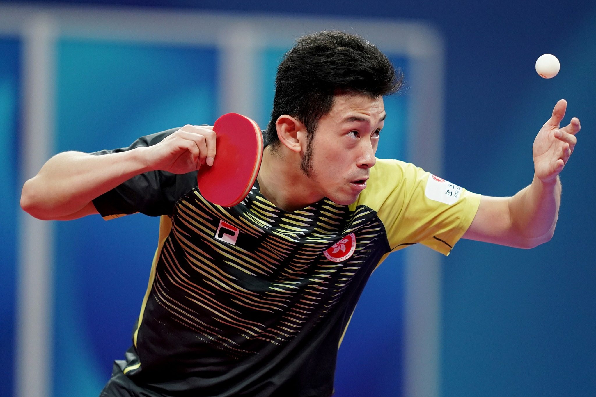 Wong Chun-ting puts up a spirited fight against the Koreans but Hong Kong was still not good enough to reach the semifinals at the team World Championships in Chengdu, China. Photo: World Table Tennis