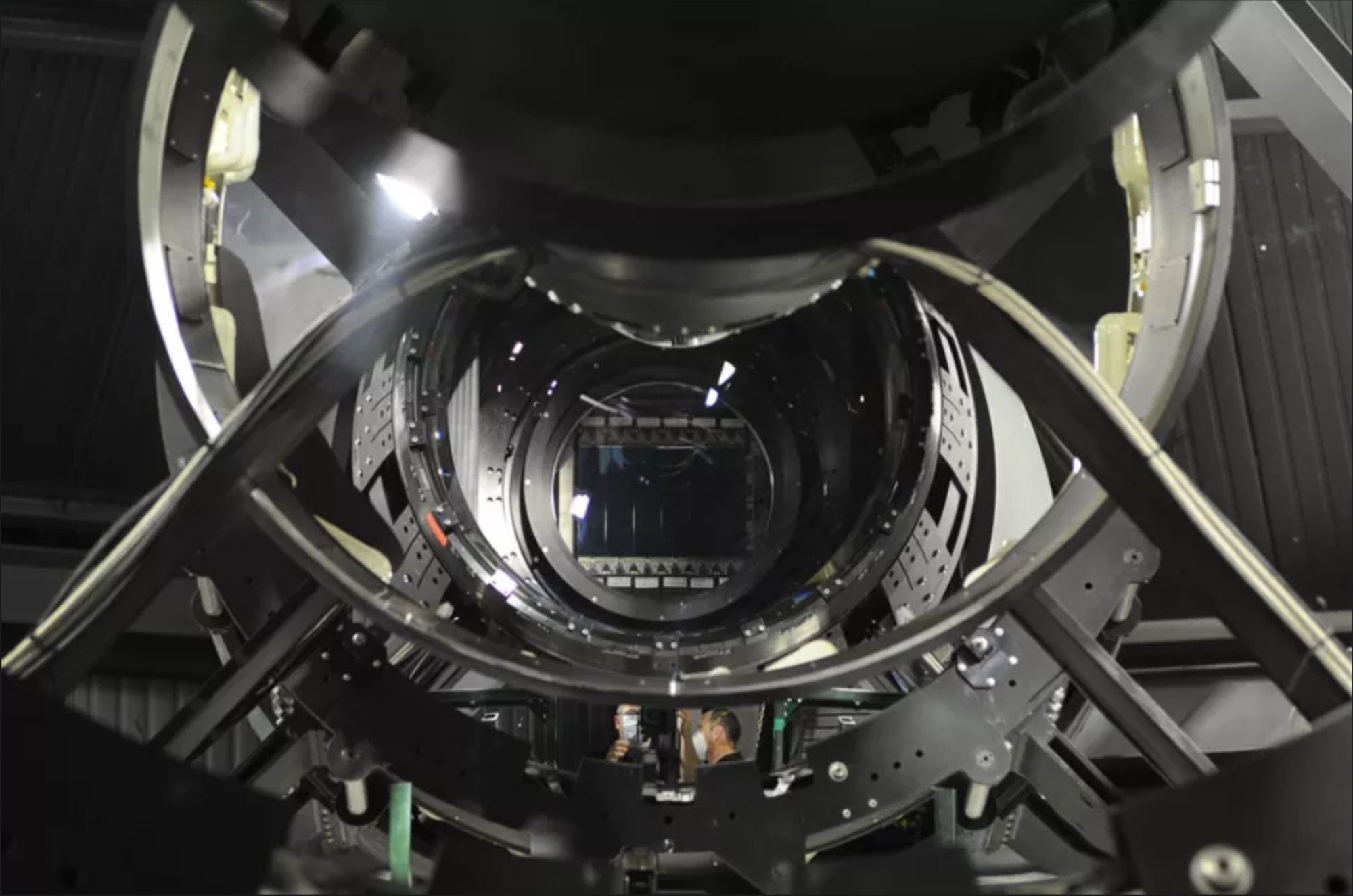 The Space Surveillance Telescope features a wide field camera (centre) capable of spotting space junk that could pose a threat to US satellites. Photo: DARPA
