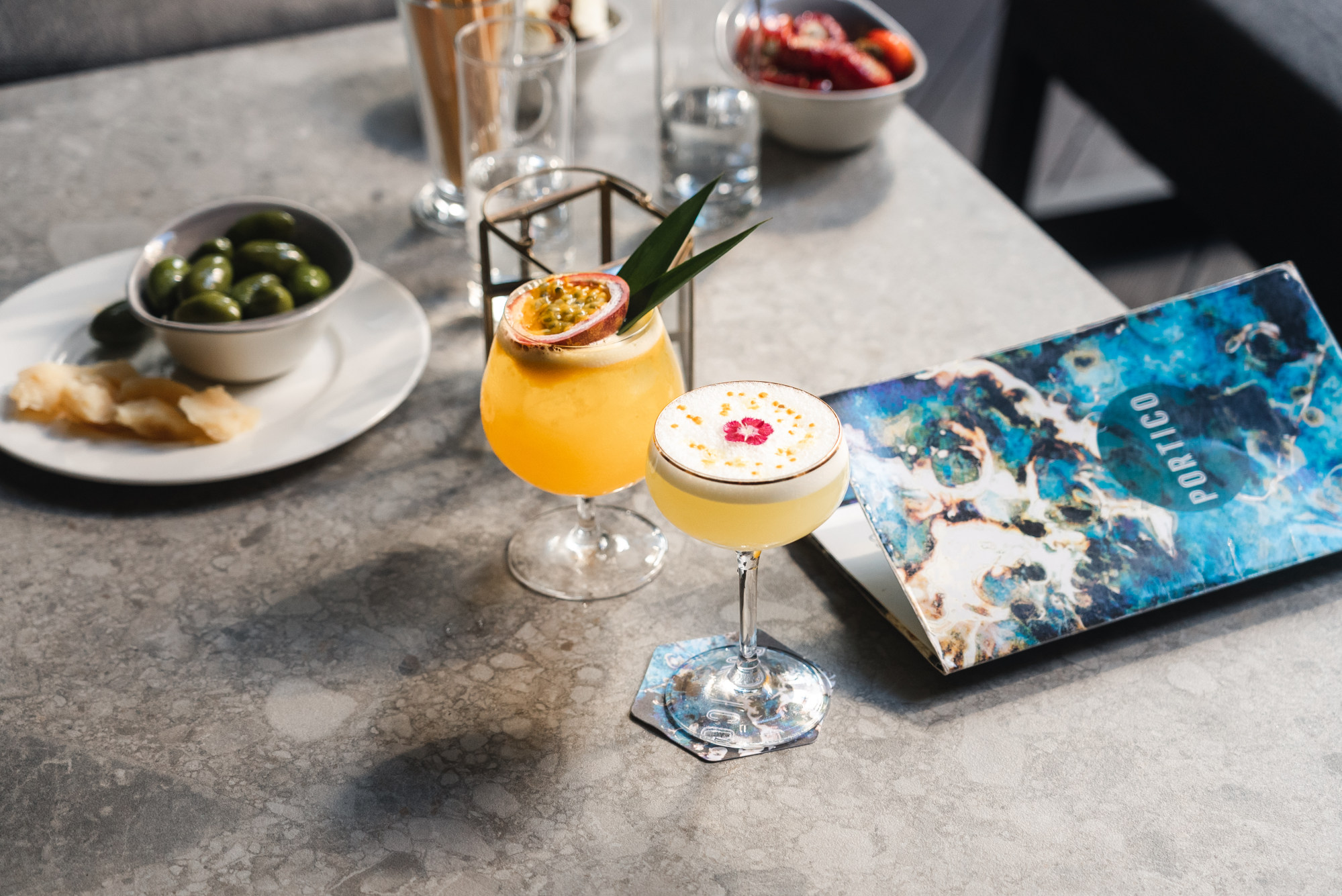 Drinks and snacks at Portico at Spiga.