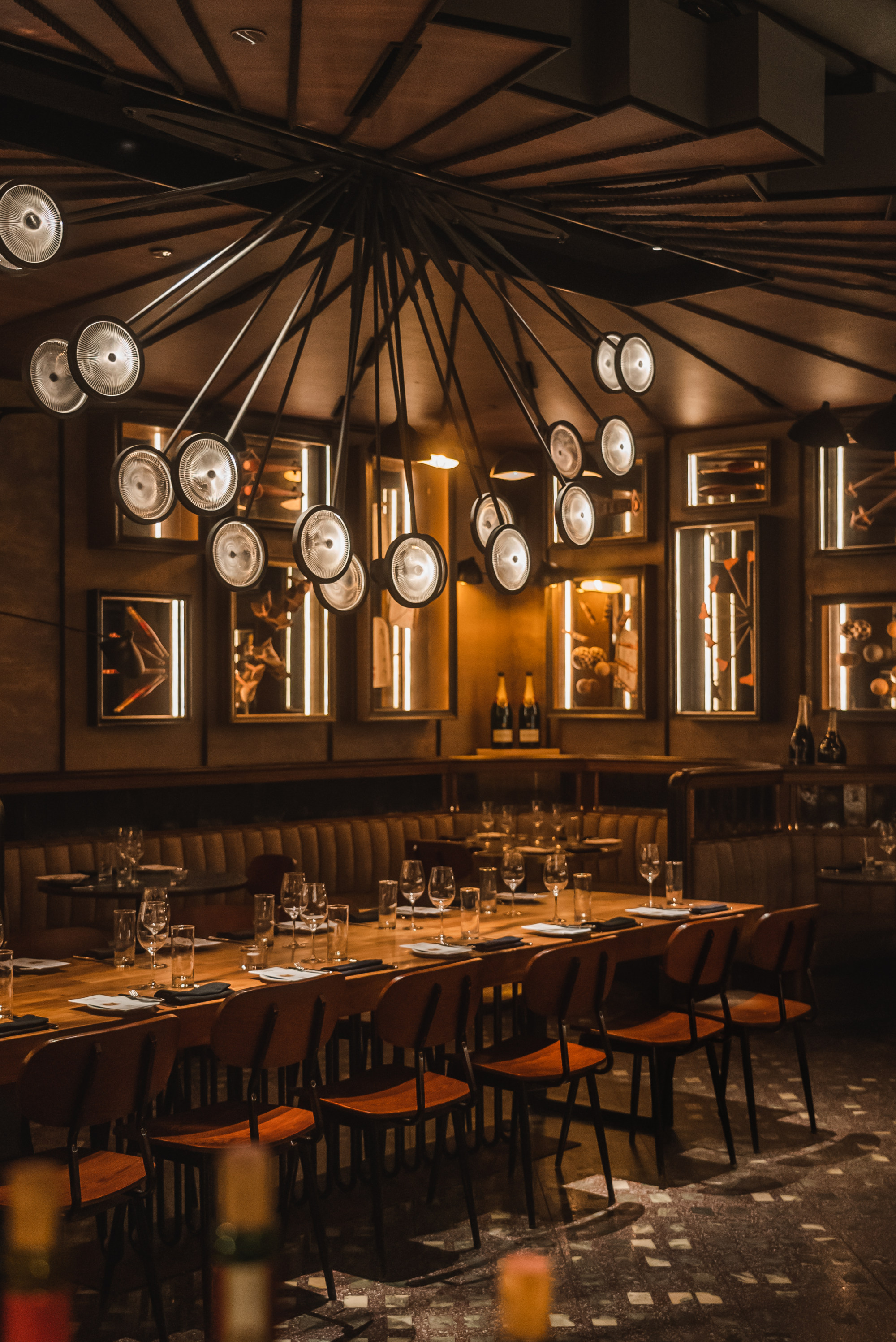 The dining area at Spiga is designed by interior design studio Joyce Wang.