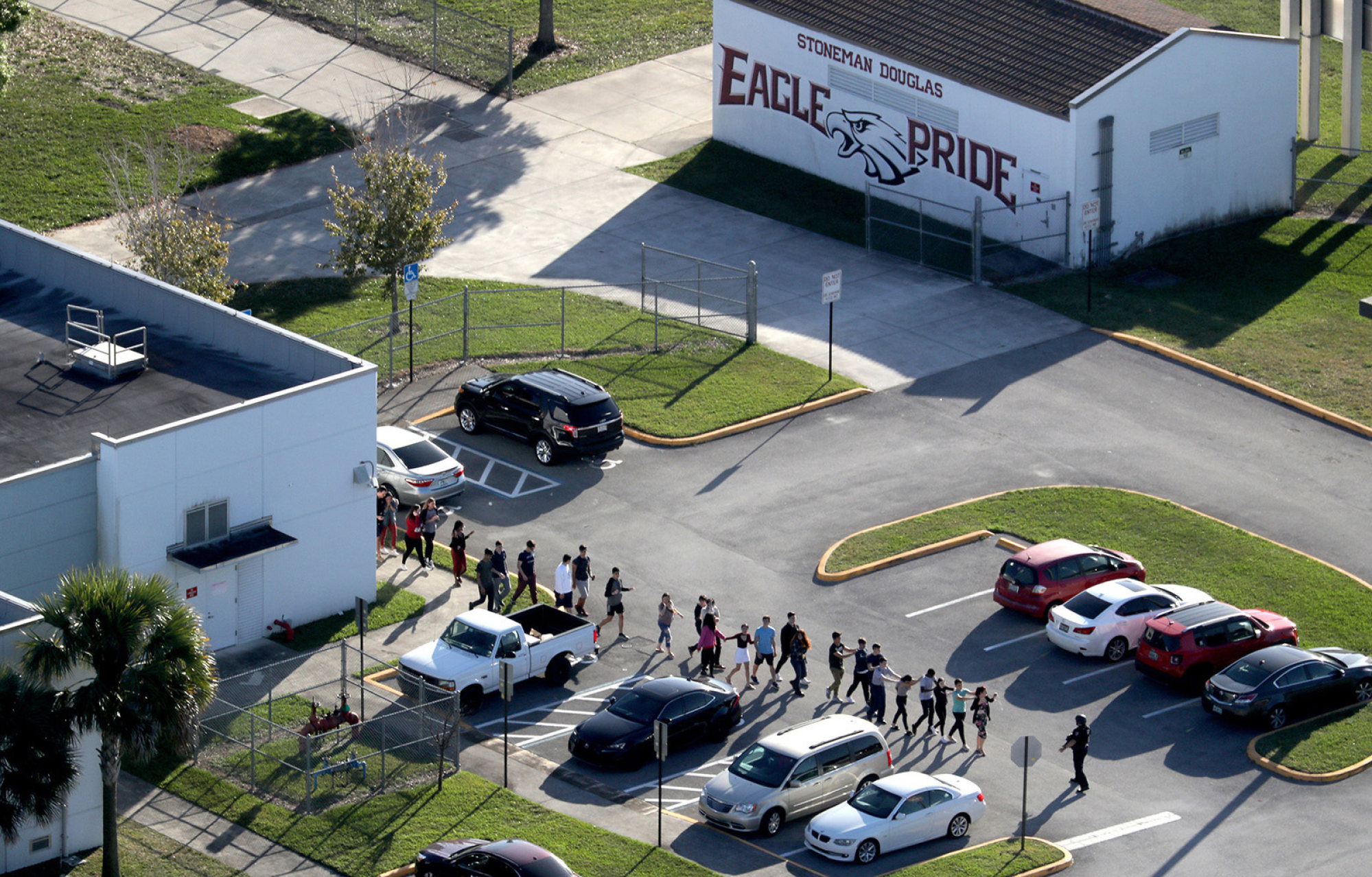 Students and teachers fled the building or locked themselves in classrooms. File photo: TNS