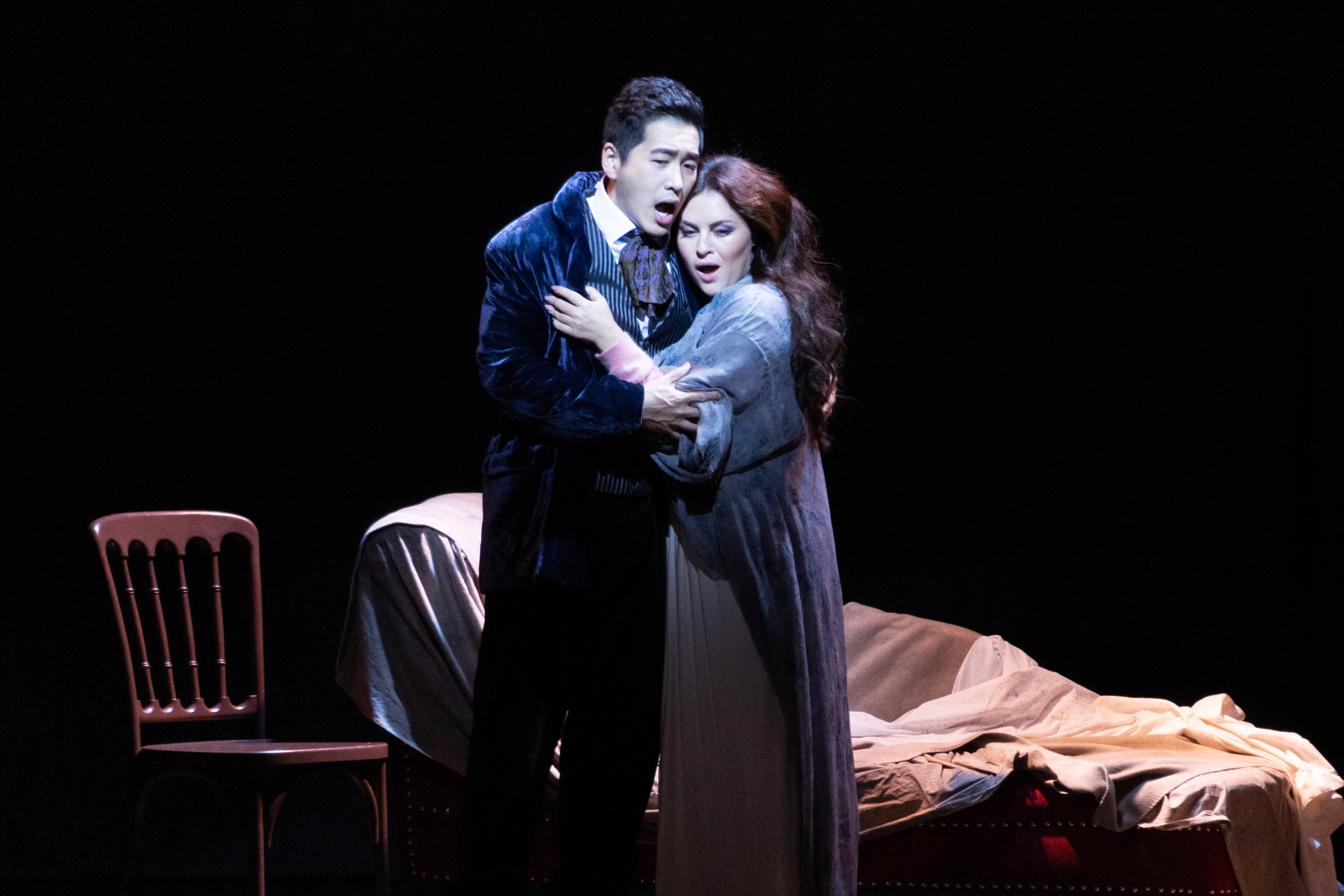 Alfredo (Kang Wang) and Violetta (Venera Gimadieva) in Opera Hong Kong’s “La Traviata”. Photo: Opera Hong Kong 