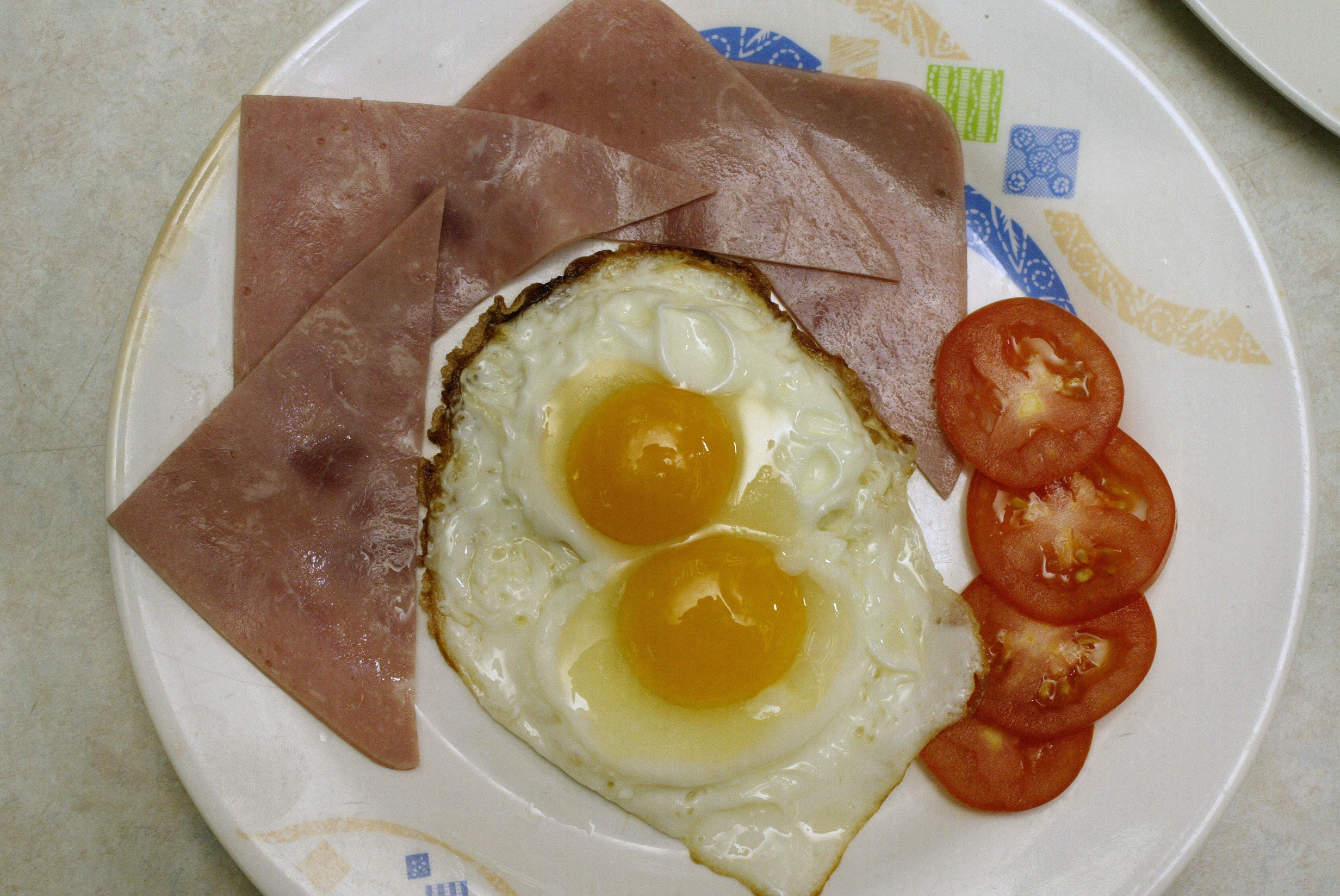 Ham and egg breakfast from Tsui Yee Restaurant. 04 February 2004