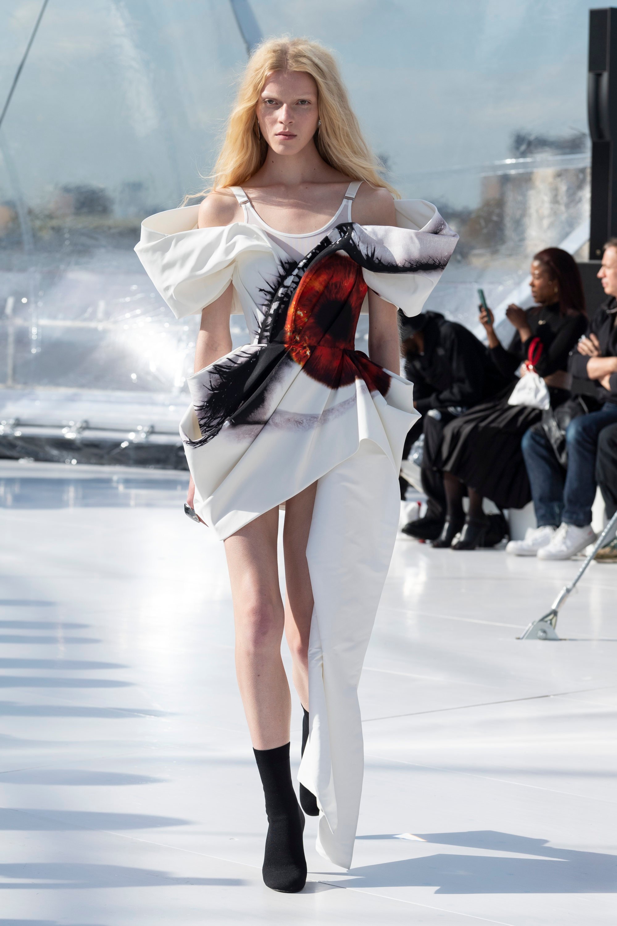 A model walks the runway during the Alexander McQueen Menswear Spring/Summer  2019 fashion show as