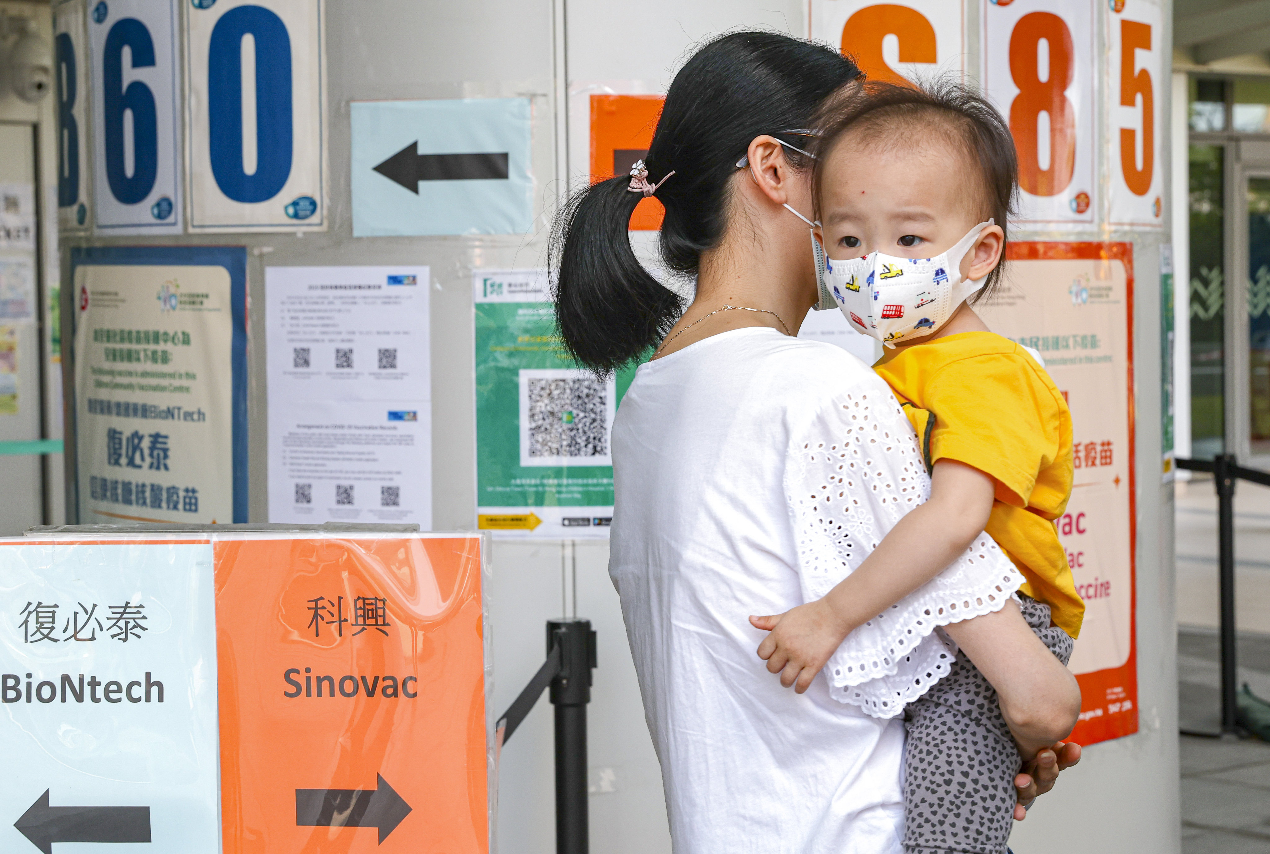 Residents queue up to receive the Sinovac vaccine in Hong Kong. Photo: Yik Yeung-man