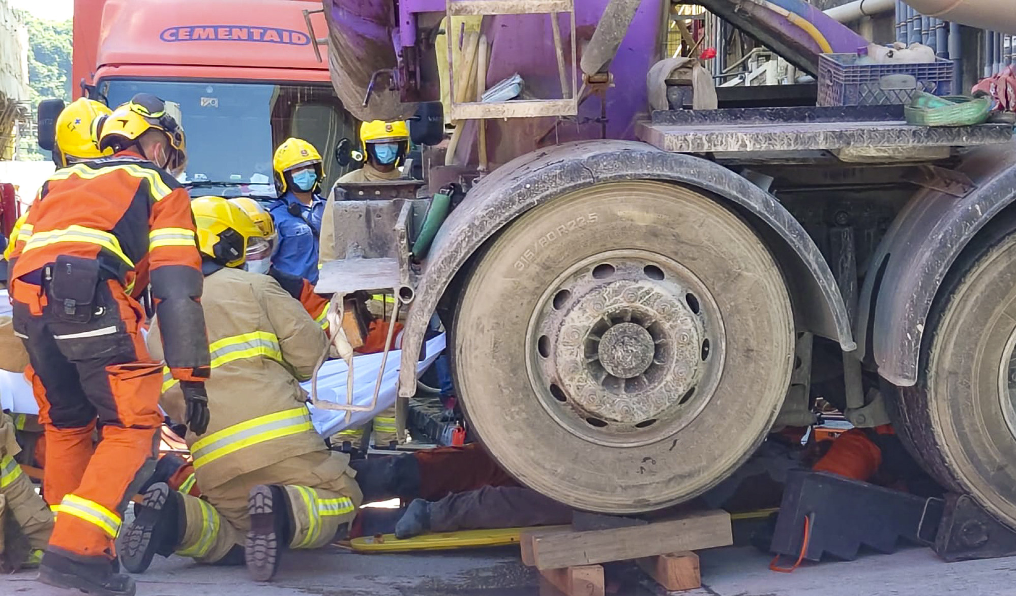 Emergency personnel were called in at 12.19pm. Photo: Handout