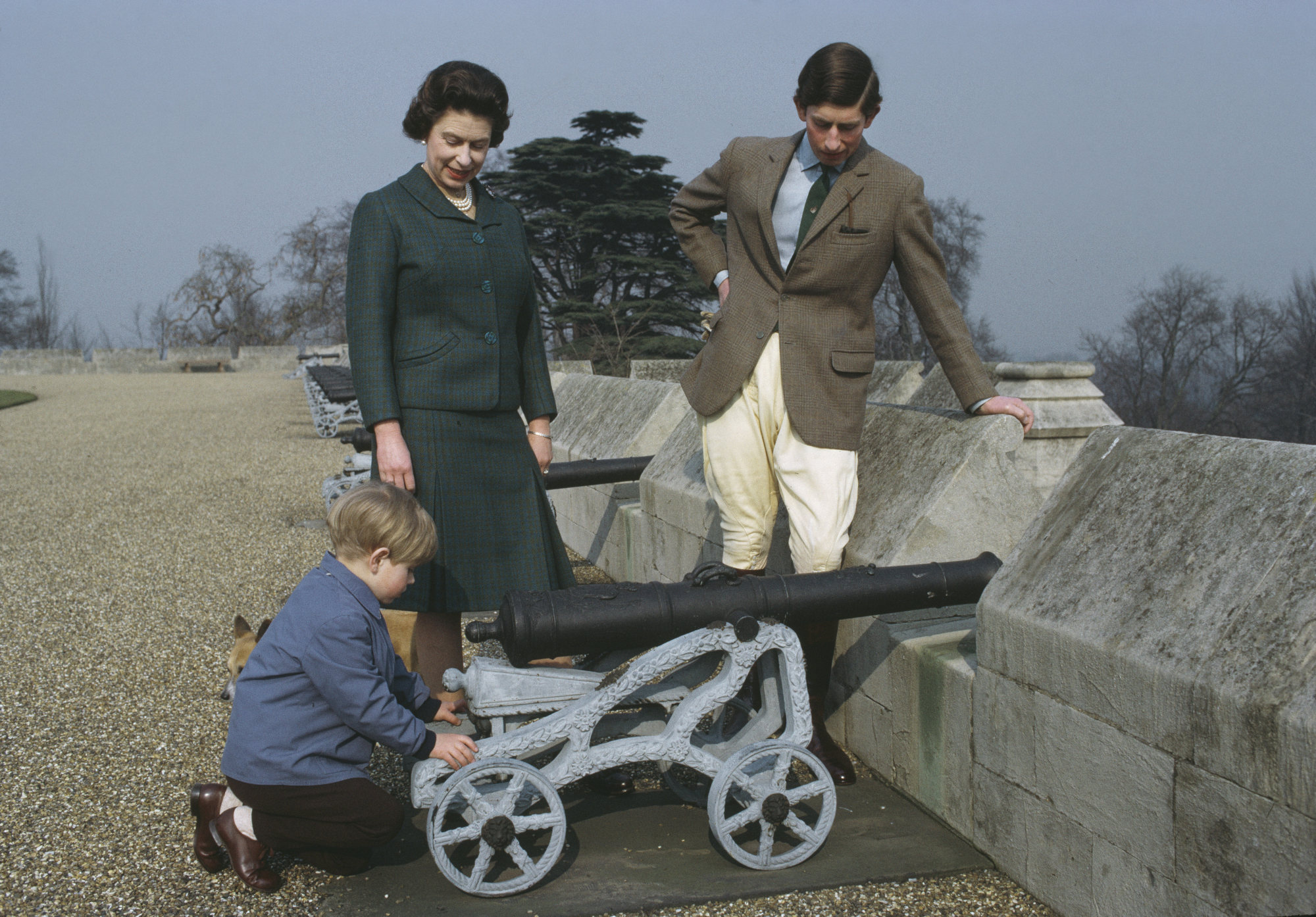 The British royals are a sartorially inclined bunch – Queen Elizabeth, Prince Charles and Prince Harry are pictured here. Photo: Getty Images