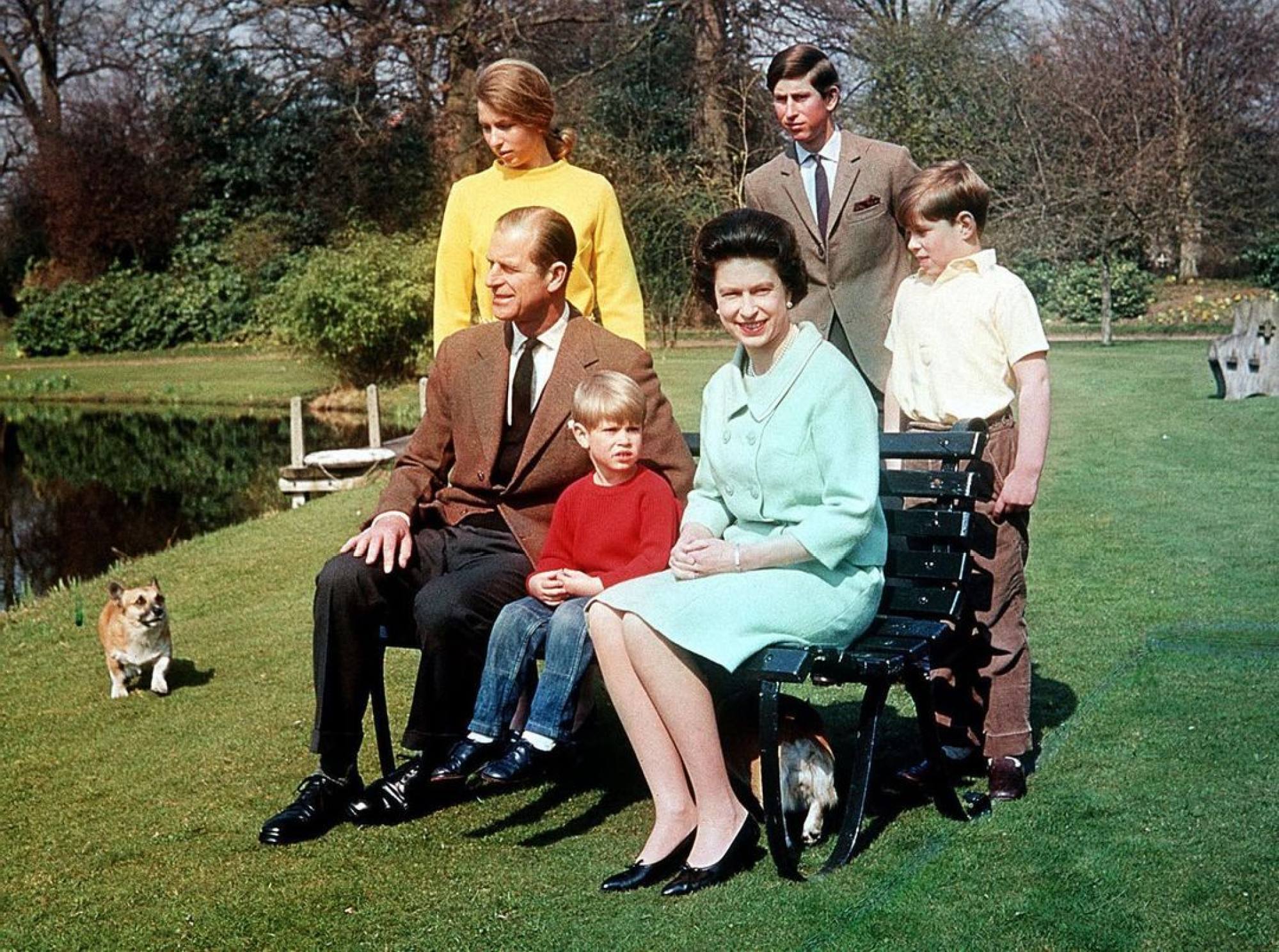 Prince Philip and Queen Elizabeth pose for a picture with their children. Photo: @royalfamily/Instagram