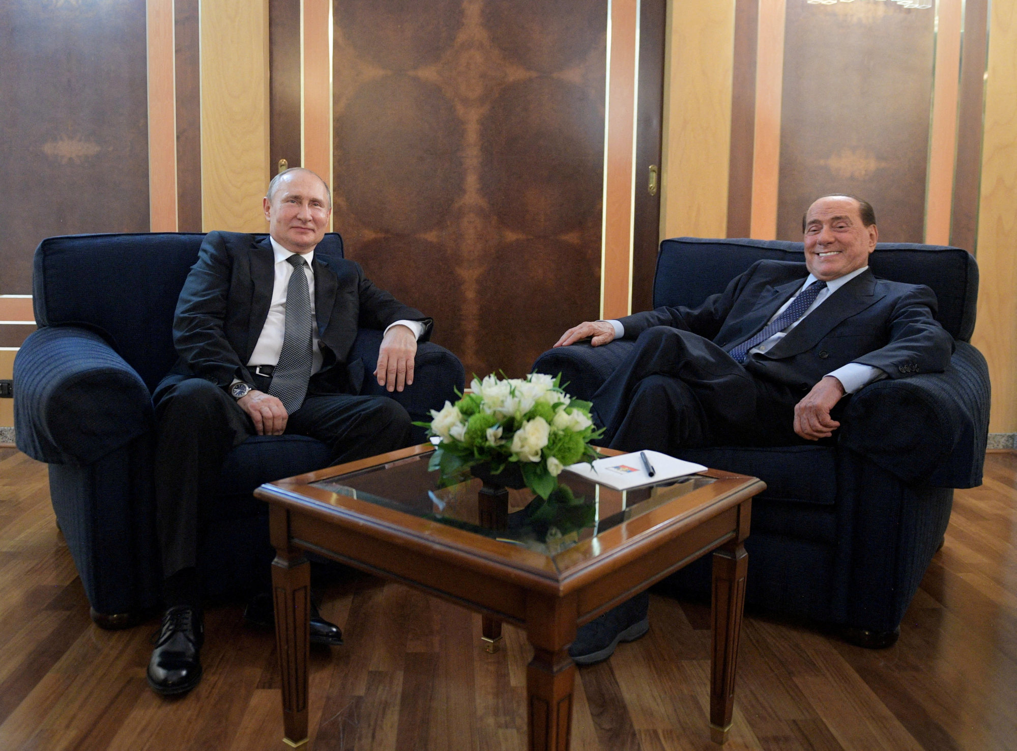 Russian President Vladimir Putin and Silvio Berlusconi in 2019. File photo: Reuters