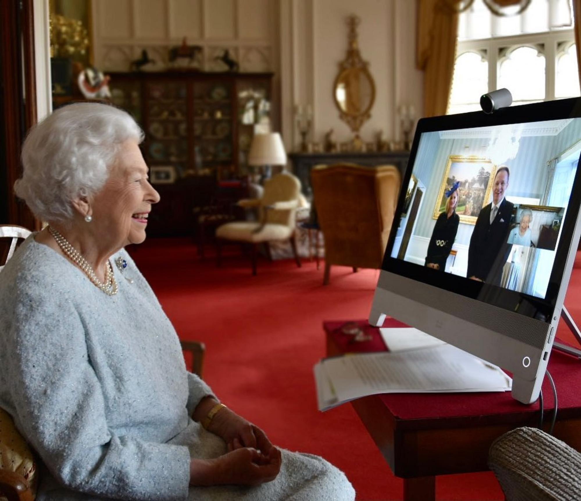 Zoom with the queen? Queen Elizabeth made history with her first-ever royal engagement over video call during the pandemic. Photo: @royalfamily/Instagram