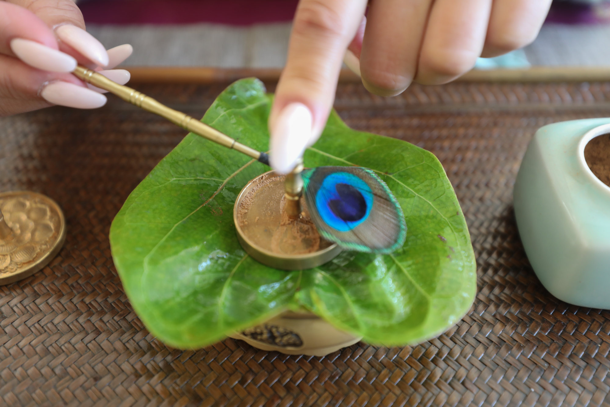Wong Howe makes an incense seal at her home in Shek O in Hong Kong. Photo: Xiaomei Chen