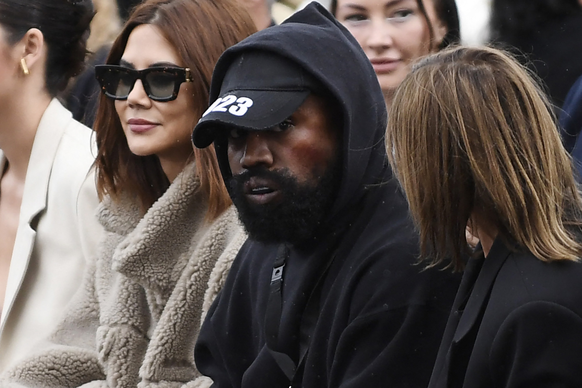 Ye attends the Givenchy Spring/Summer 2022 fashion show during the Paris Womenswear Fashion Week in October 2022. Photo: TNS