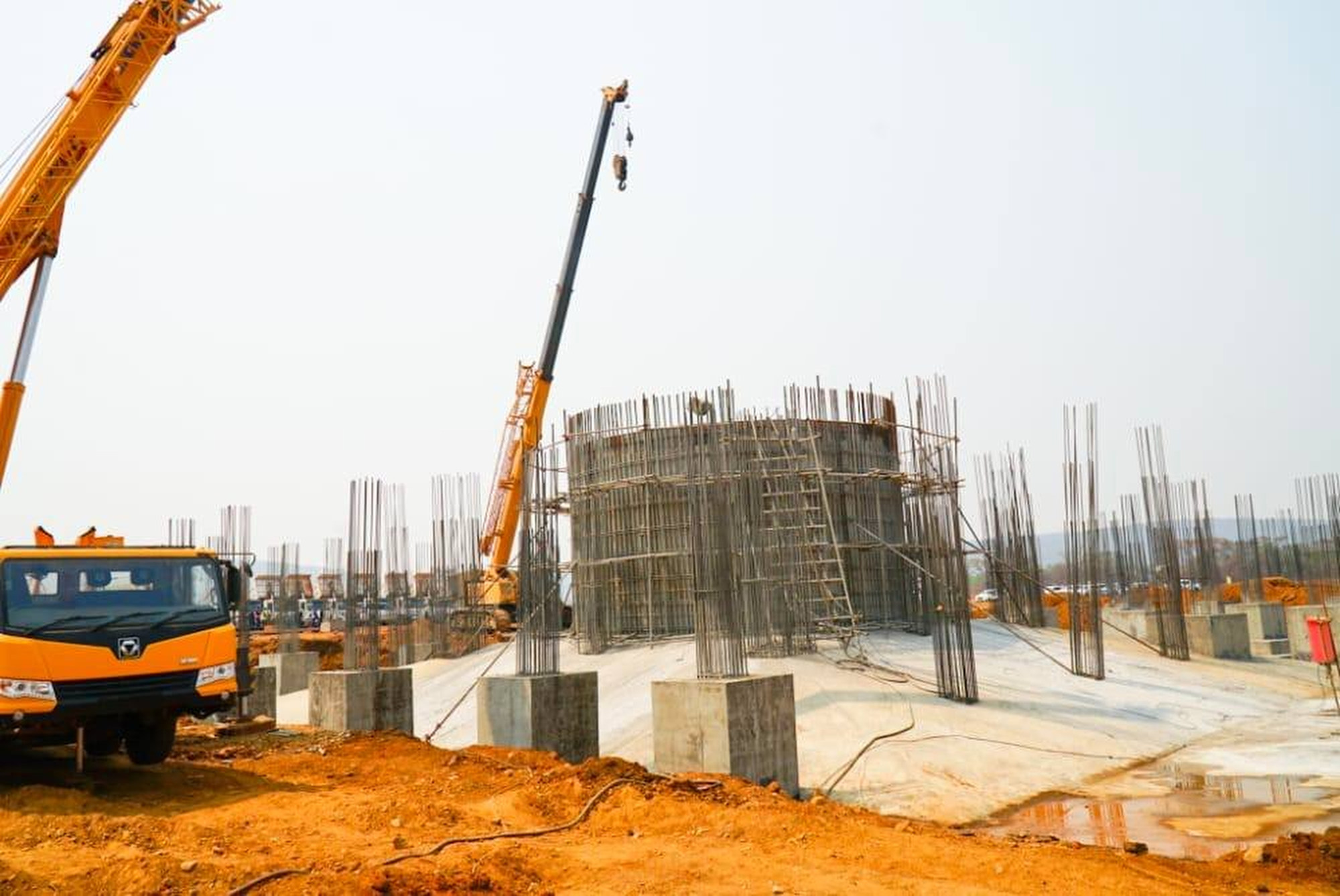 Construction work is continuing at the Dinson Iron and Steel Plant near Mvuma. Photo: Handout