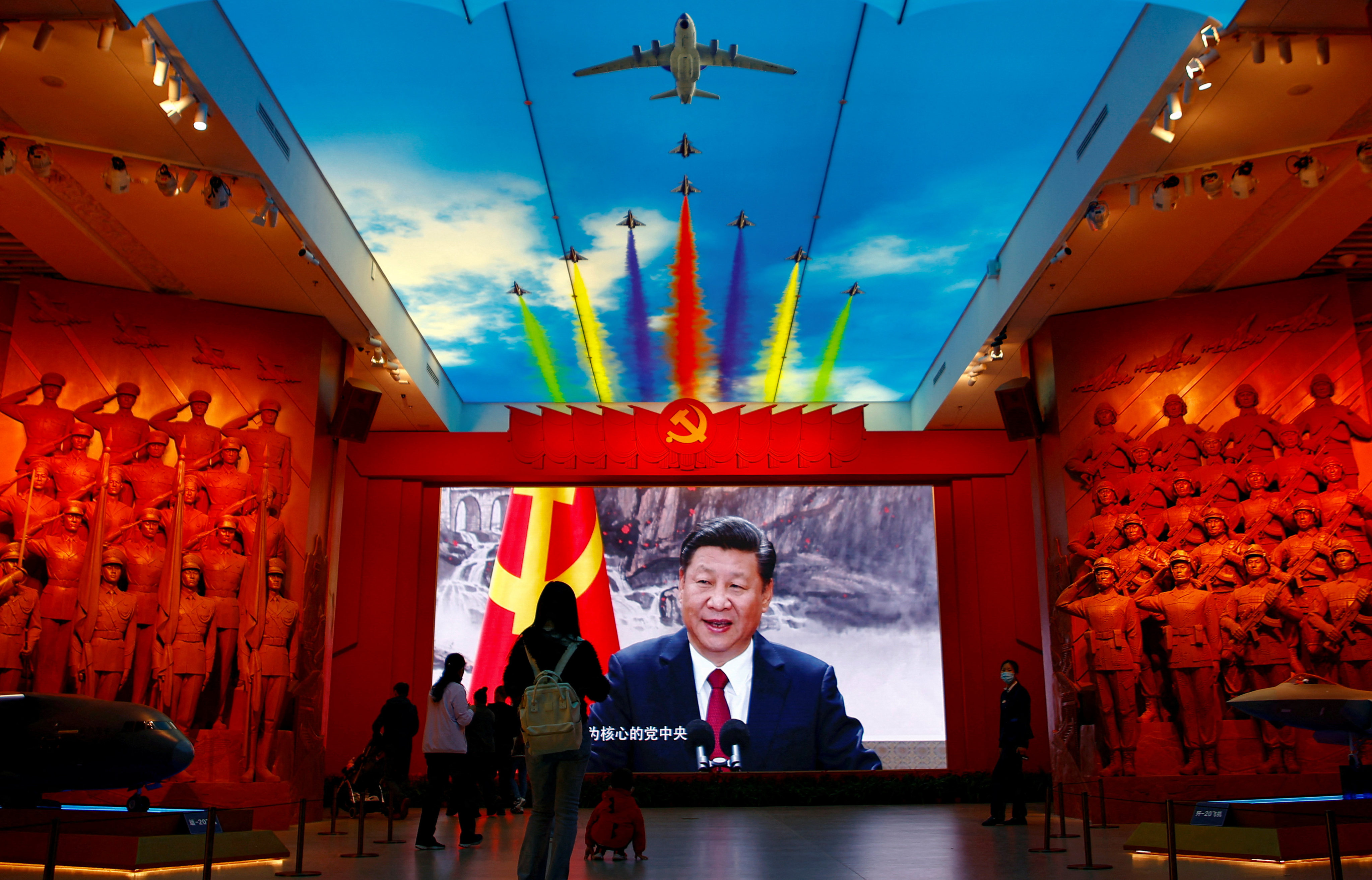 Saturday’s resolution also included a number of President Xi Jinping’s signature policies and slogans, consolidating his power and influence. Photo: Reuters