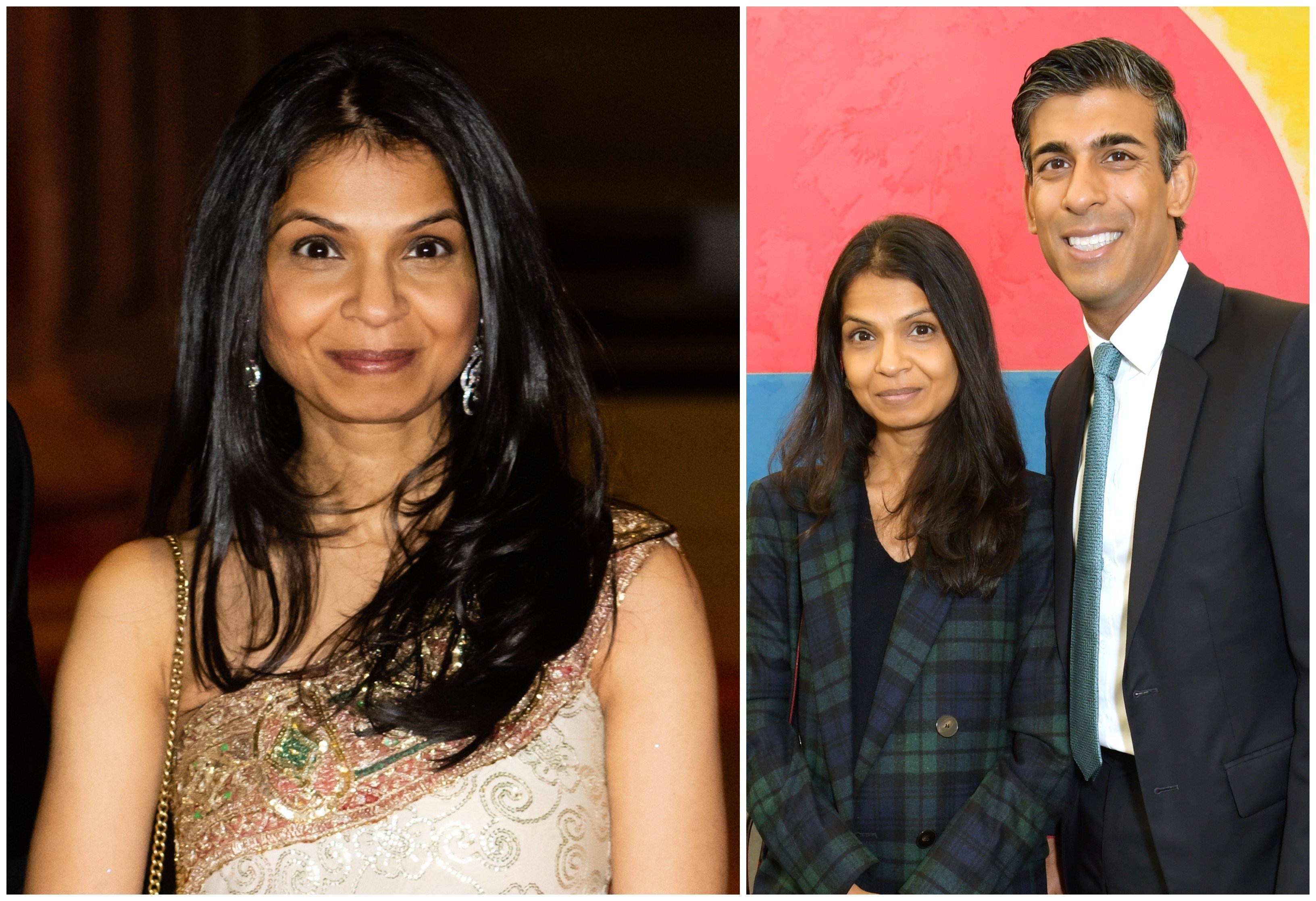 The wife of UK’s next prime minister Rishi Sunak, Akshata Murthy, comes from a wealthy family. Photos: WireImage, Getty Images