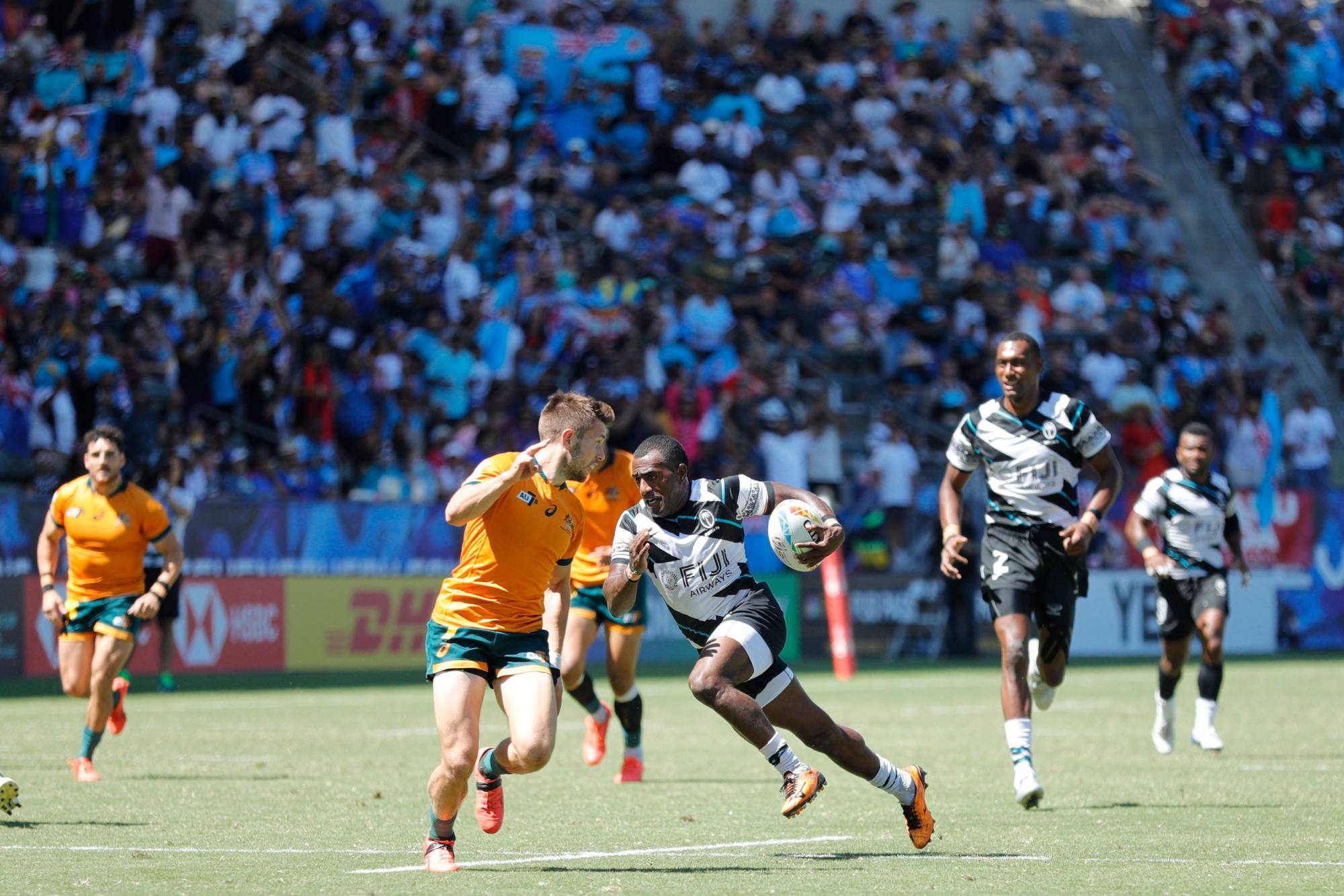 Australia have traditionally been viewed as villains at the Hong Kong Sevens, in contrast with Fiji. Photo: World Rugby