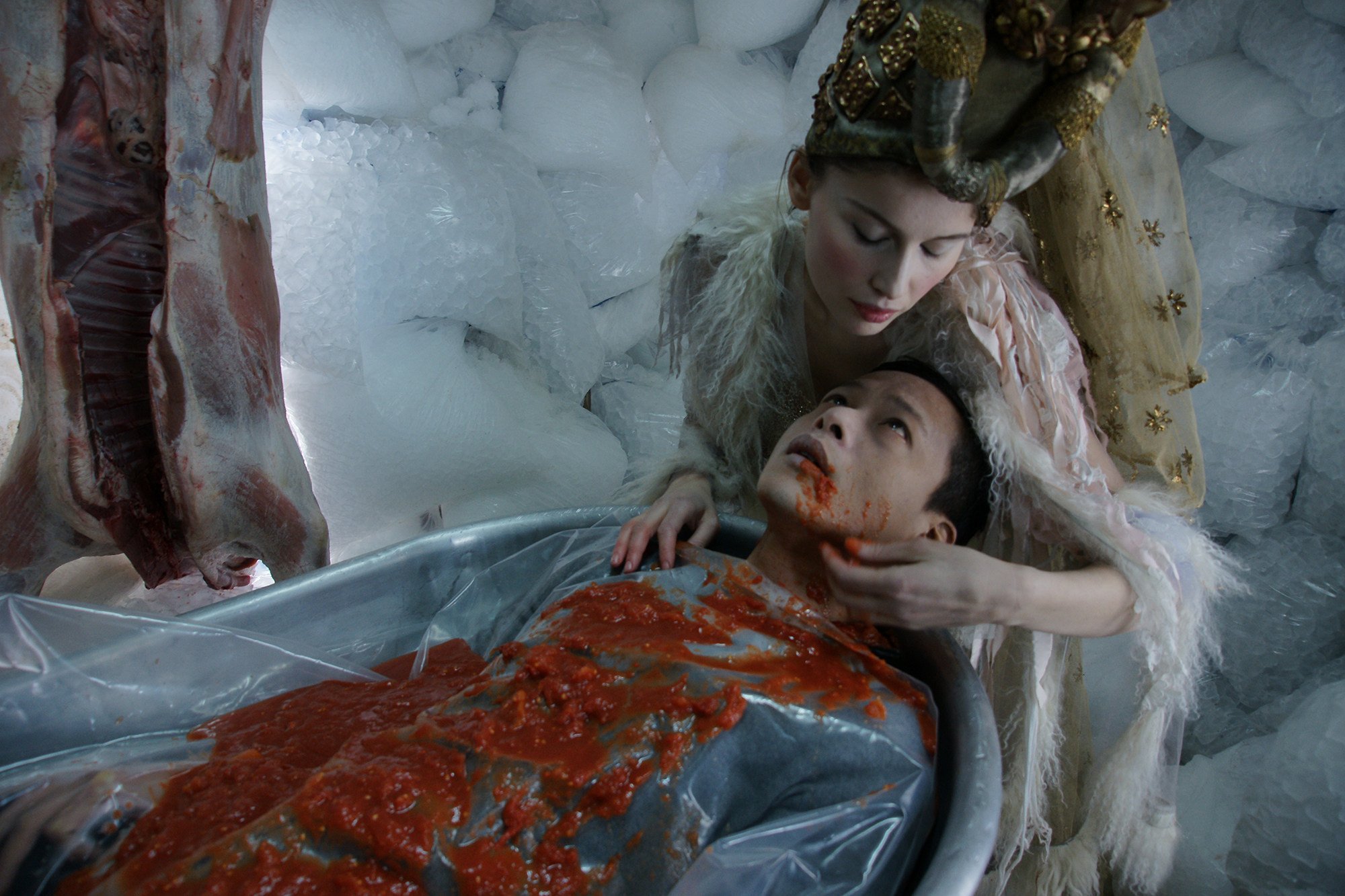 Laetitia Casta (top) and Lee Kang-sheng in a still from Face (2009), directed by Tsai Ming-liang. Photo: Homegreen Films