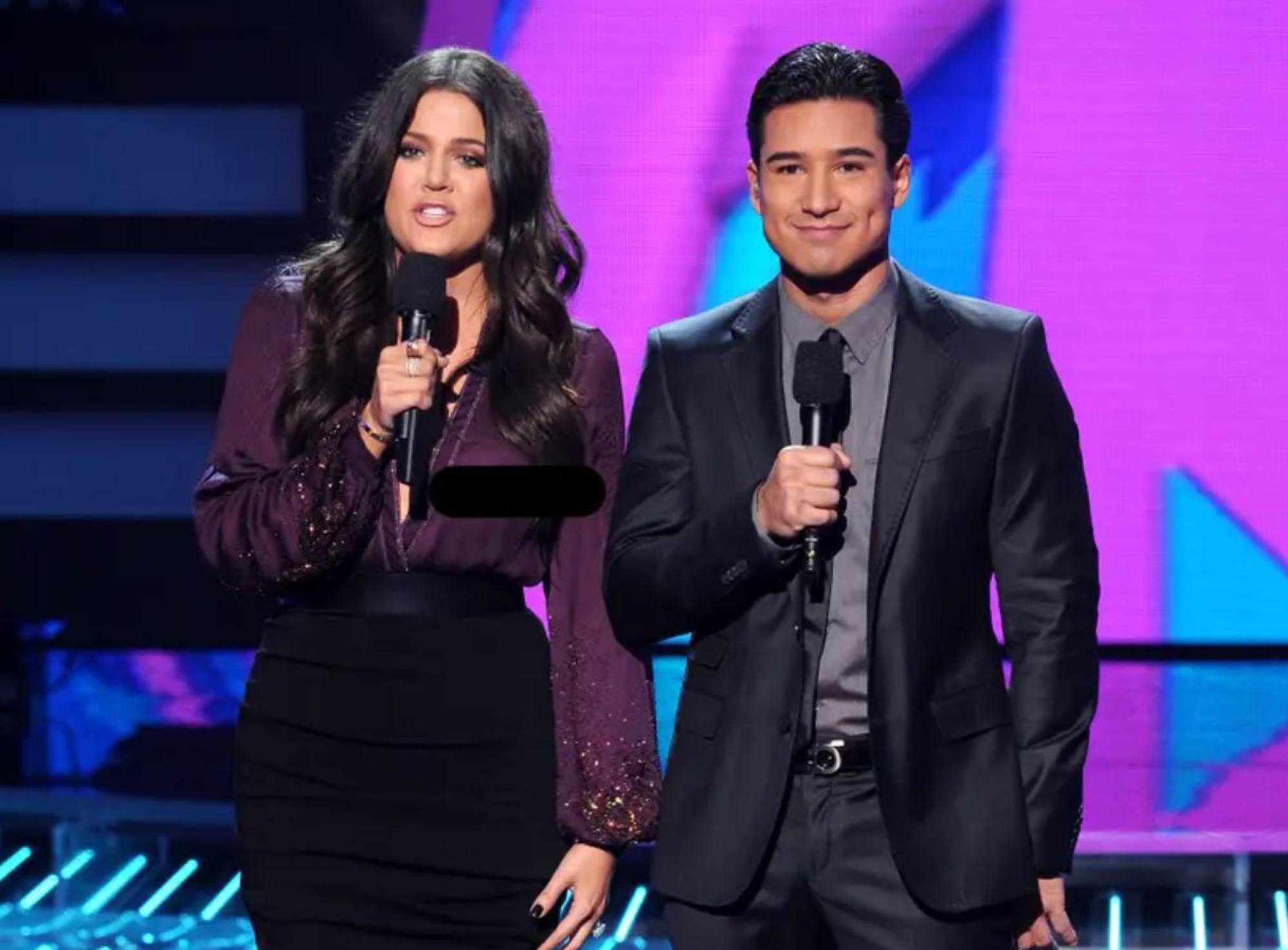 Khloé Kardashian on The X Factor with Mario Lopez. Photo: Getty Images