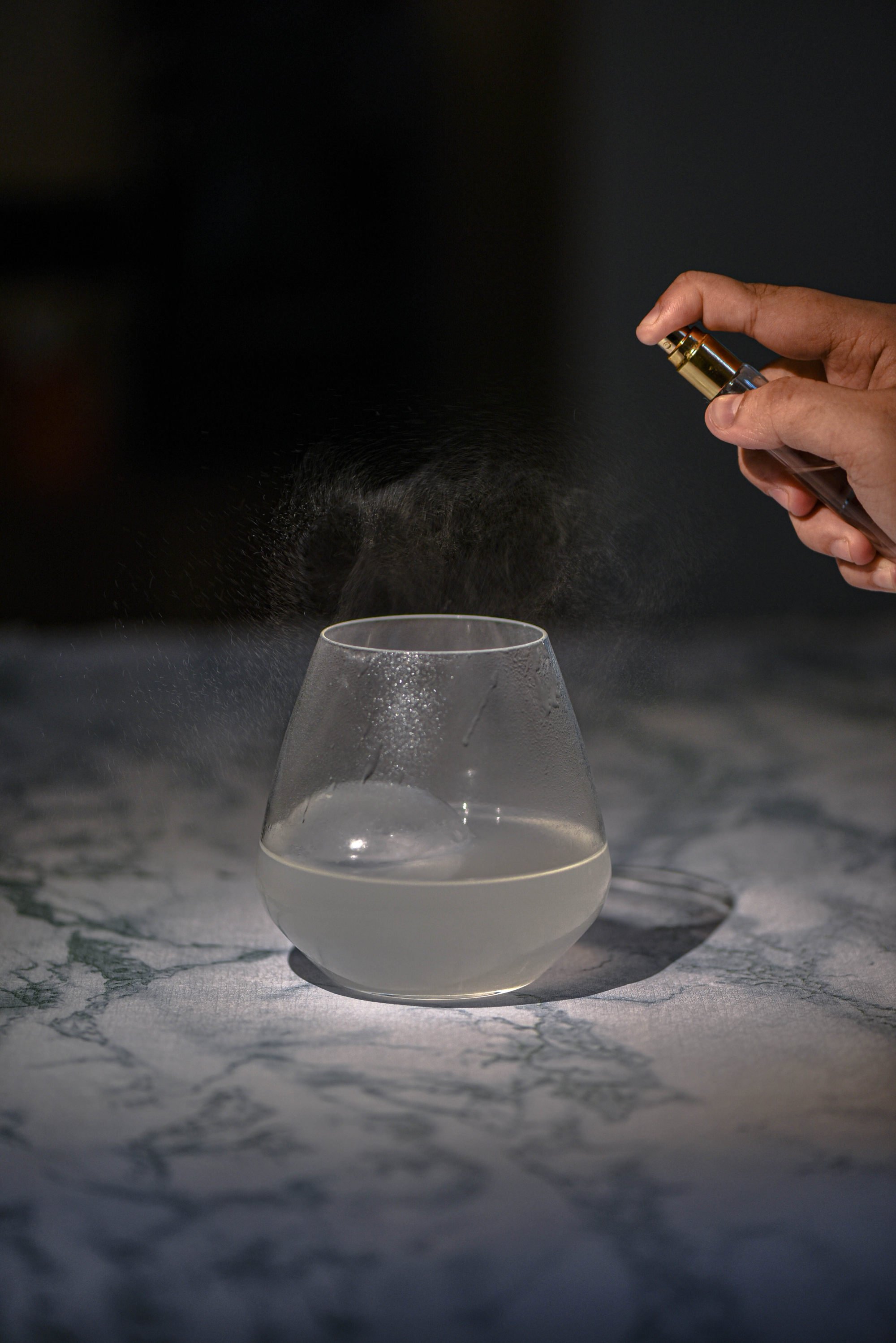 Jishnu AJ, head mixologist at Ekaa, a restaurant in Mumbai, creates a Petrichor. Photo: Ekaa