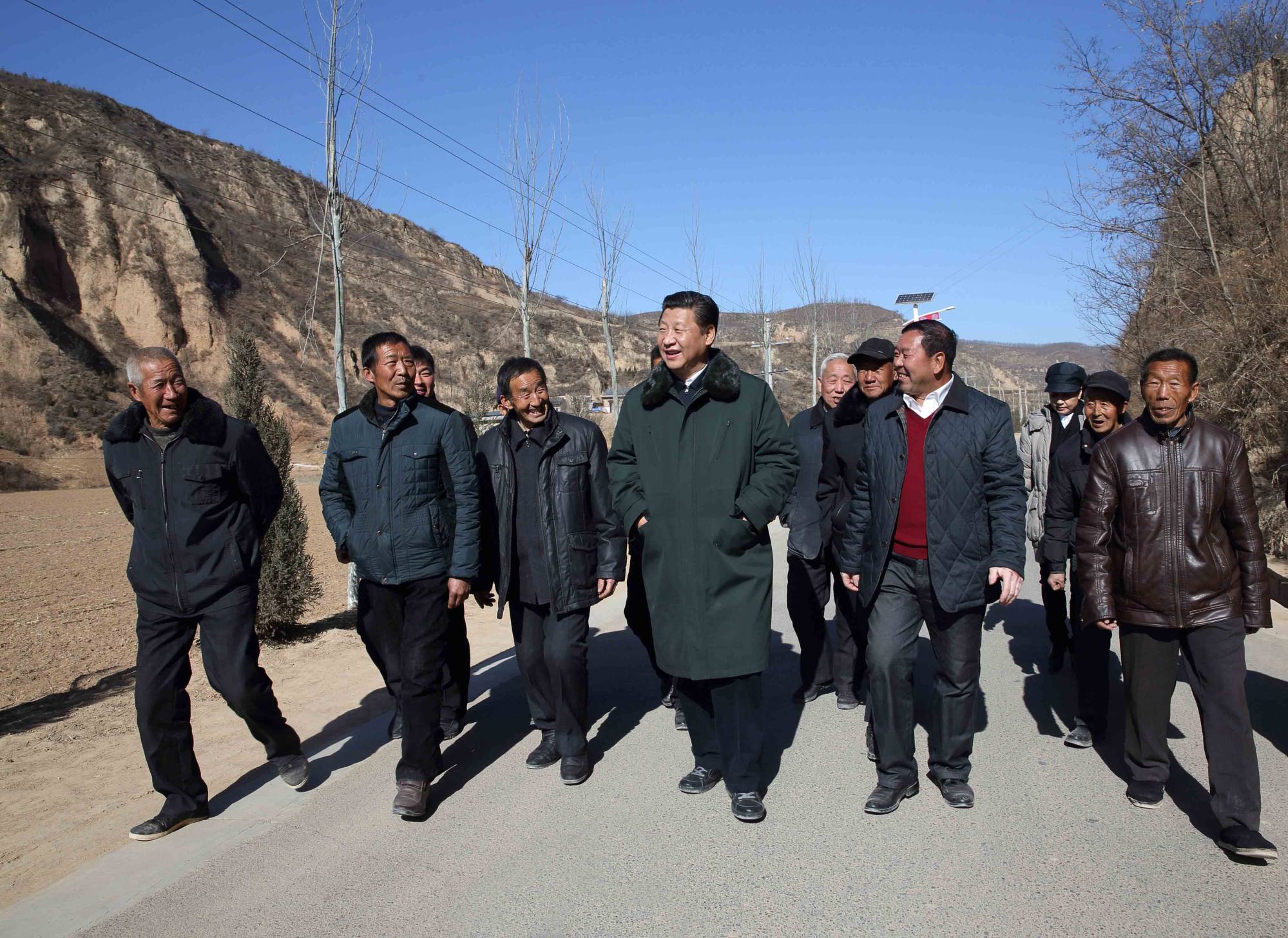 Xi Jinping during a visit to Liangjiahe village in 2015. Photo: Xinhua