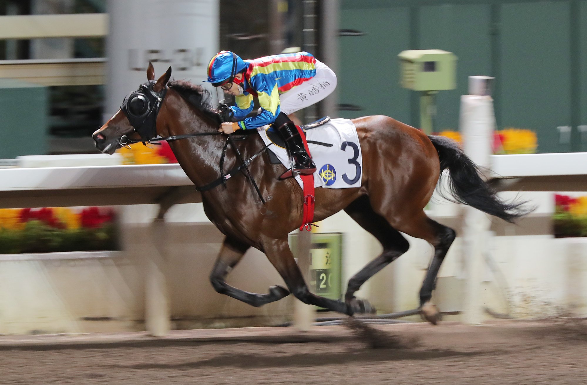 Jack Wong salutes aboard Happy Fat Cat on Wednesday night.