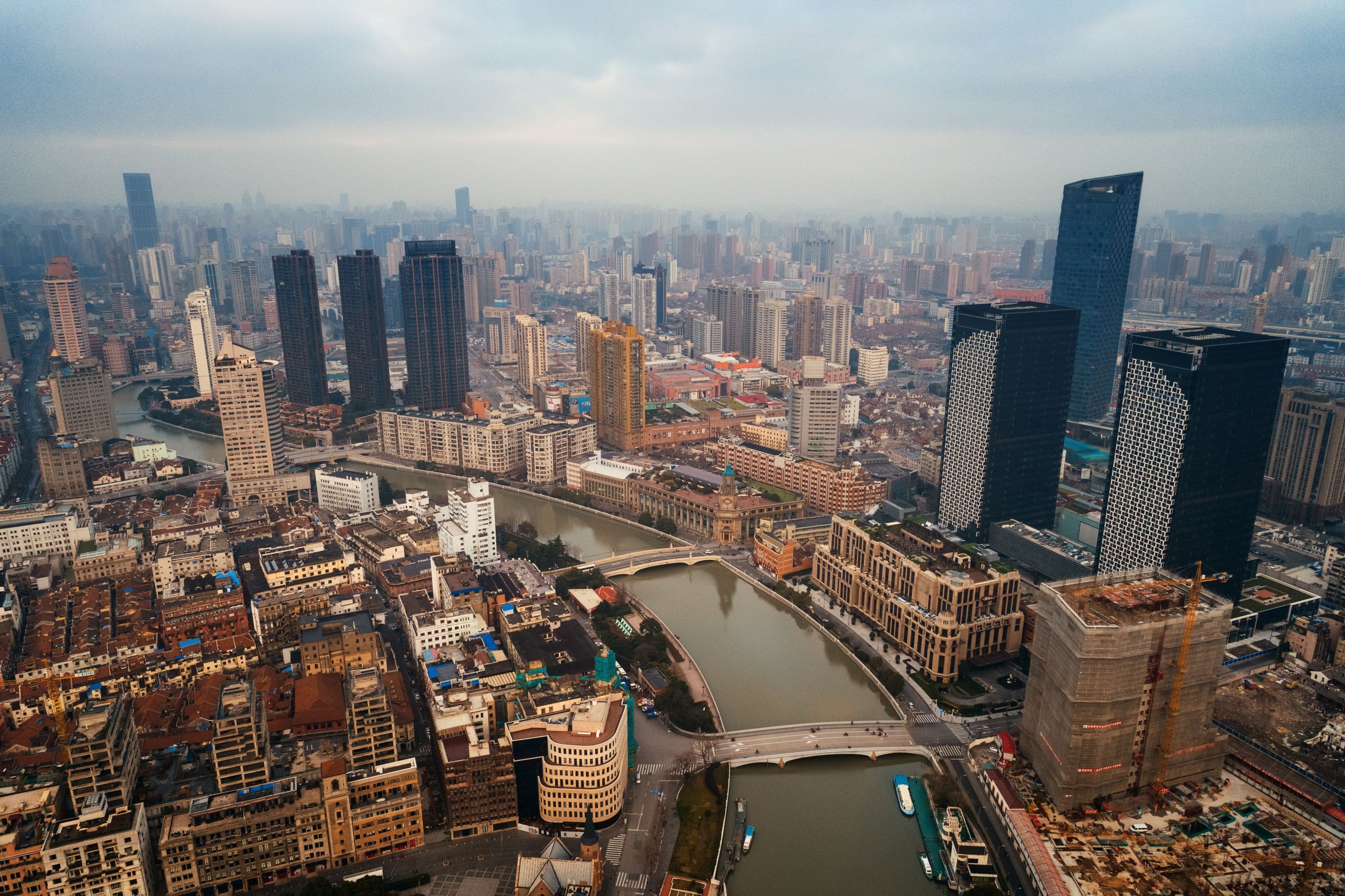 Suzhou Creek wends its way through the heart of Shanghai. Photo: Shutterstock